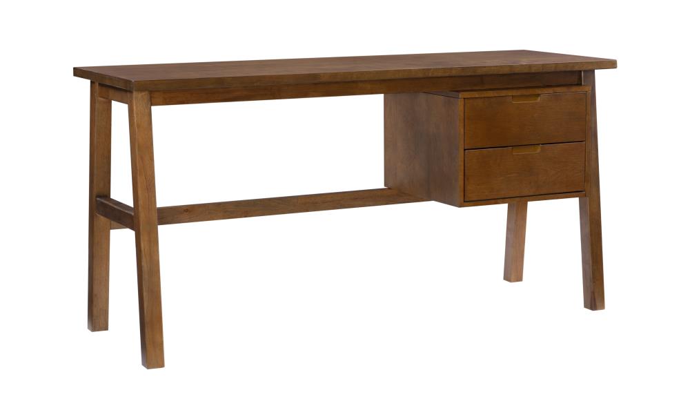 Linon DK100WAL01U Klein 60-in Brown Modern/Contemporary Rubberwood Writing Desk