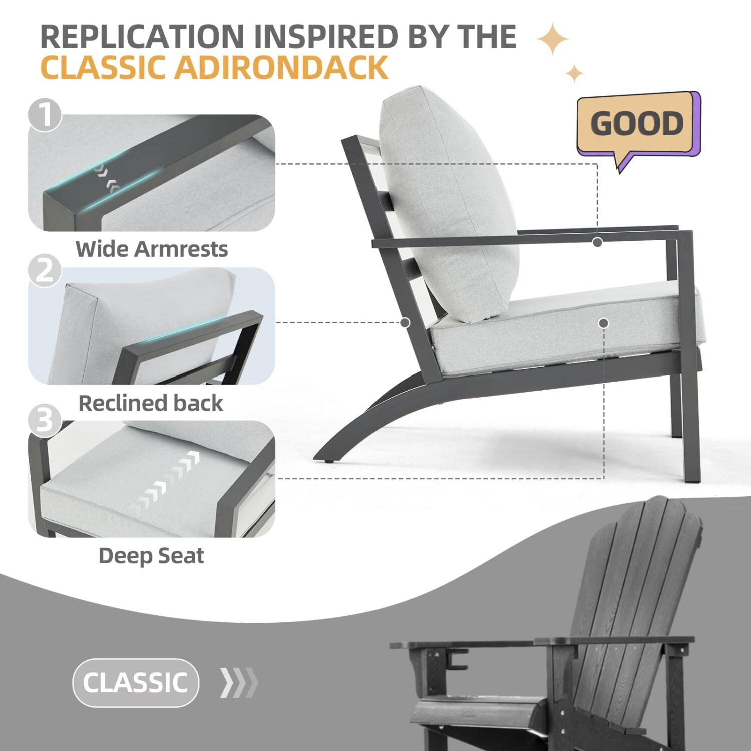 AECOJOY 16299GR-LS01 Patio-Sofas-Daybeds - View #3