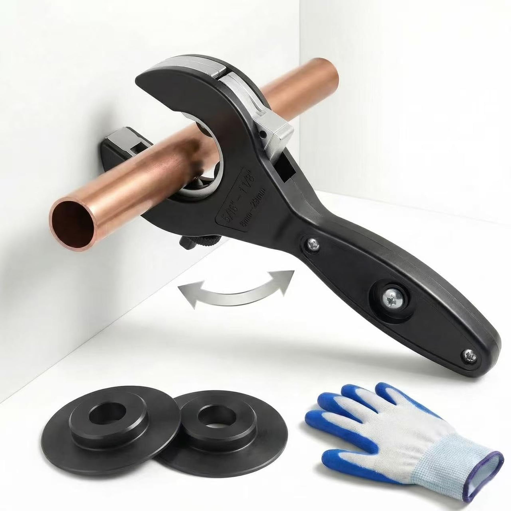 Numhew 2 in 1 Compact Black Ratcheting Pipe Cutter