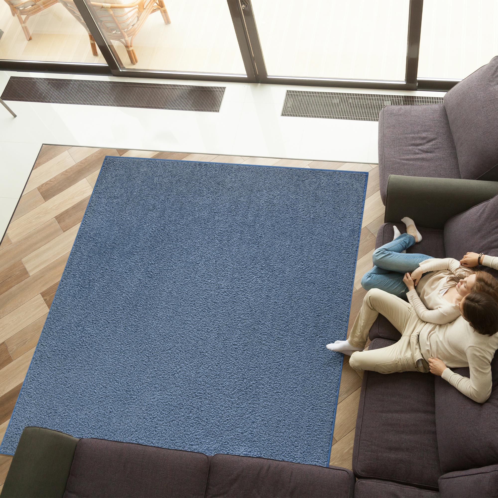 Turquoise Rug, Blue Area Carpet, Plain Blue Rug