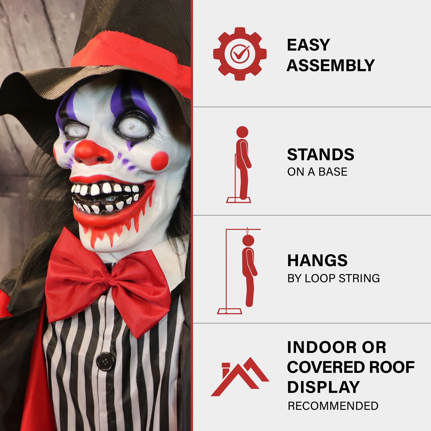 Haunted Hill Farm HHCLOWN-30FLSA Halloween-Animatronics - View #6