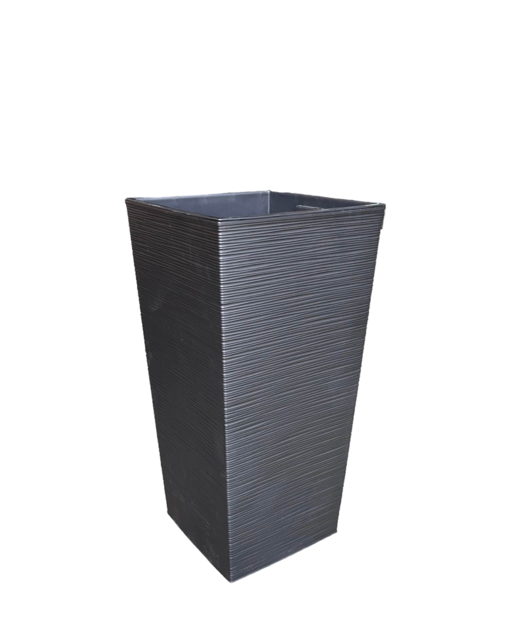 Color and Sabor Mediterano FD30004 11.8-Inches W Extra Large Black Plastic Indoor/Outdoor Planter with Drainage Holes