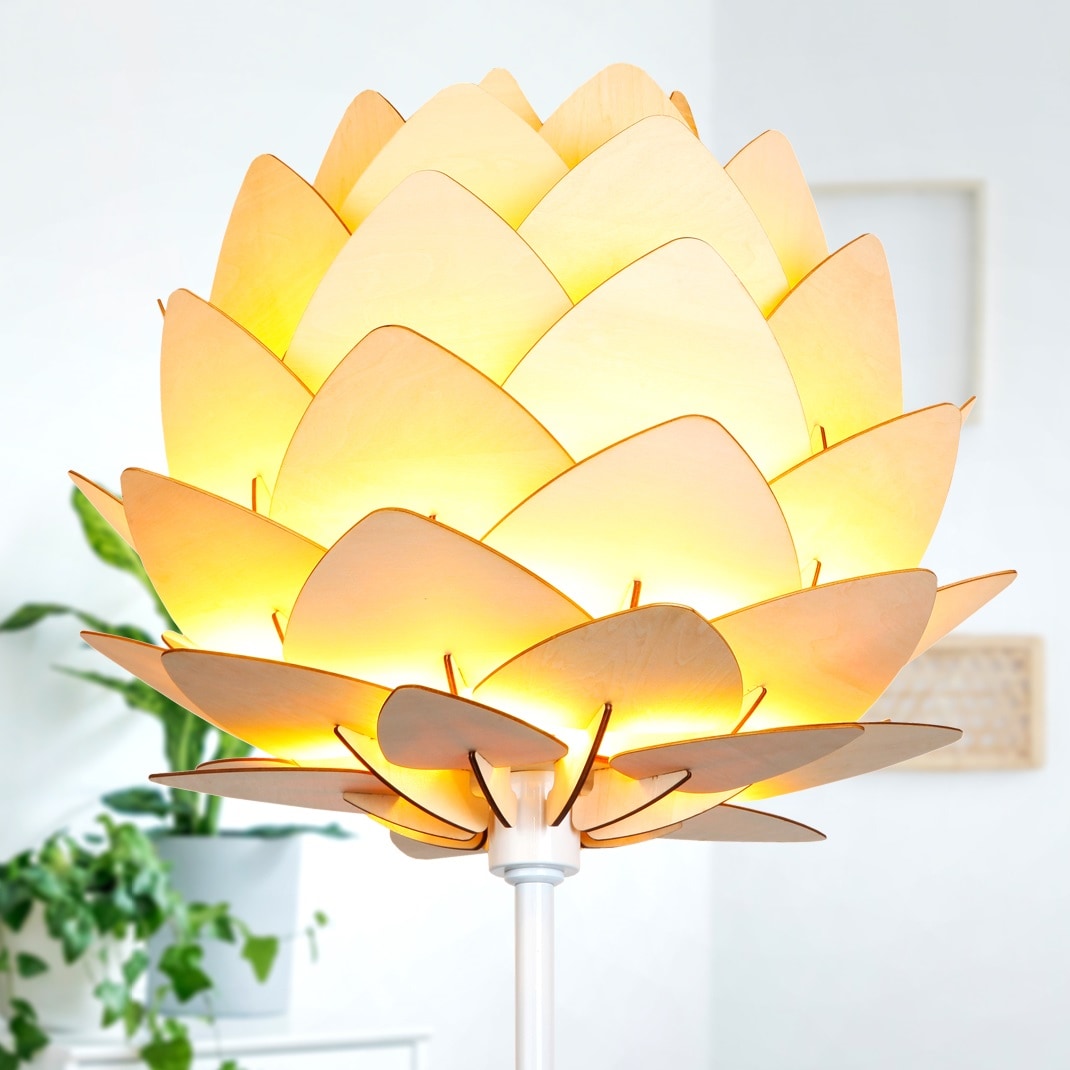 White 66" Torchiere Floor Lamp with Google Assistant for Kids