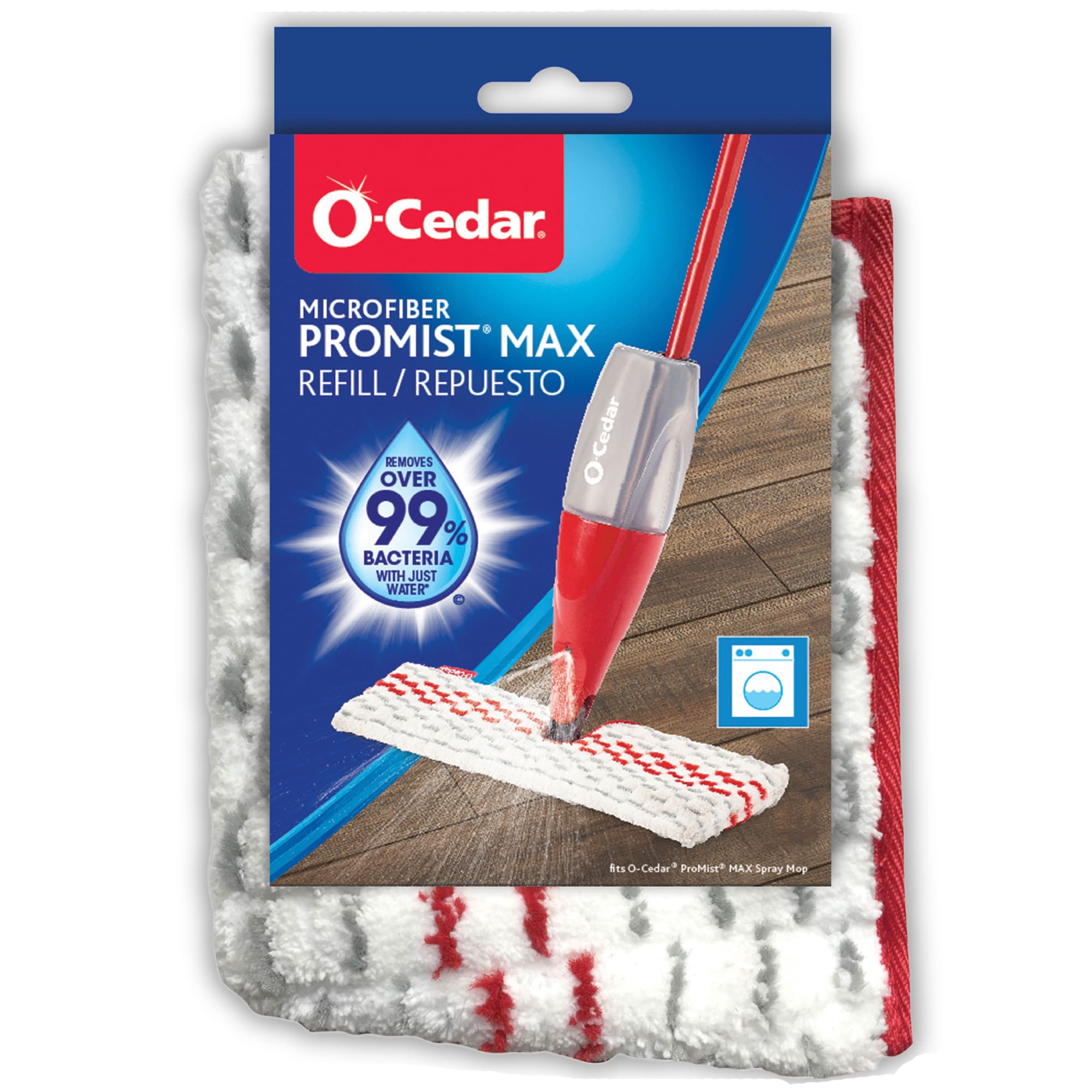  Vileda UltraMax Flat Mop Refill, 1 Count (Pack of 1), White/Red  : Home & Kitchen