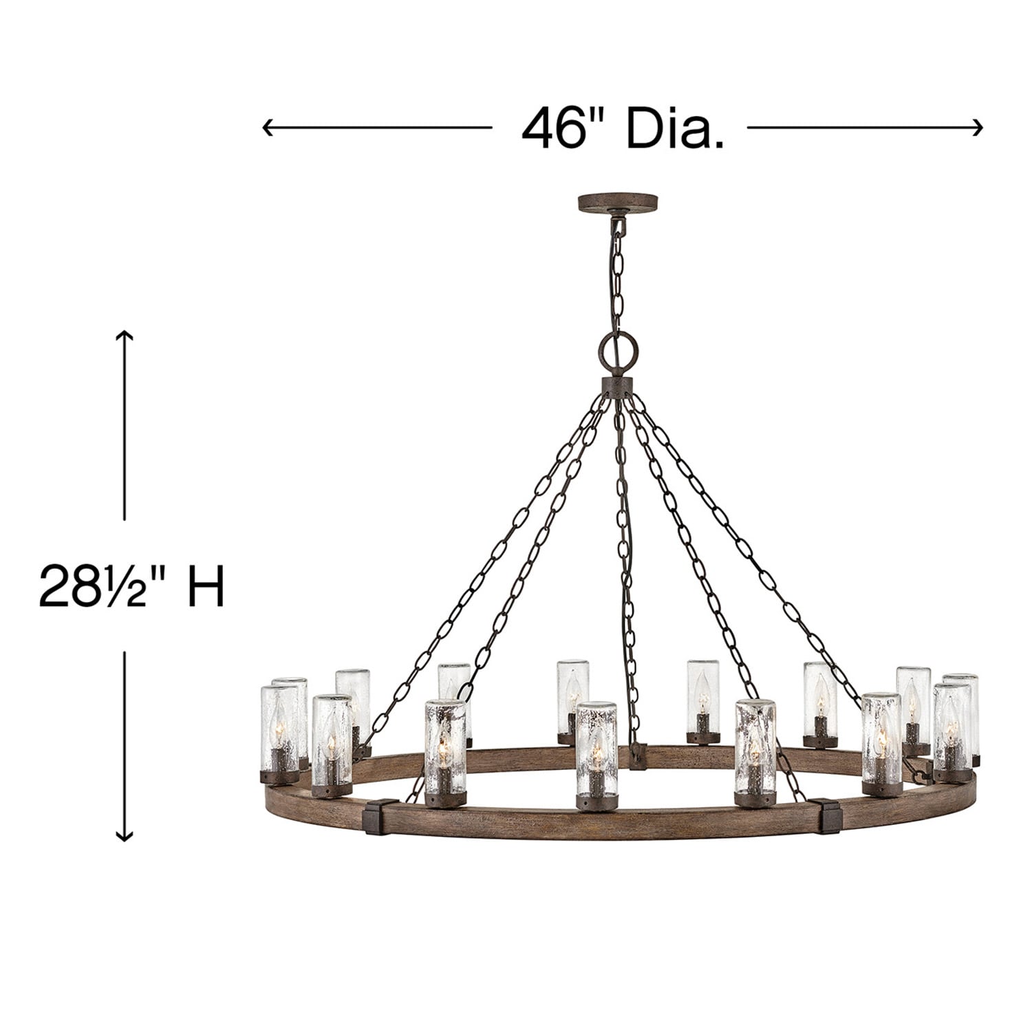 Sequoia Iron Rust Drum Glass LED Outdoor Lantern