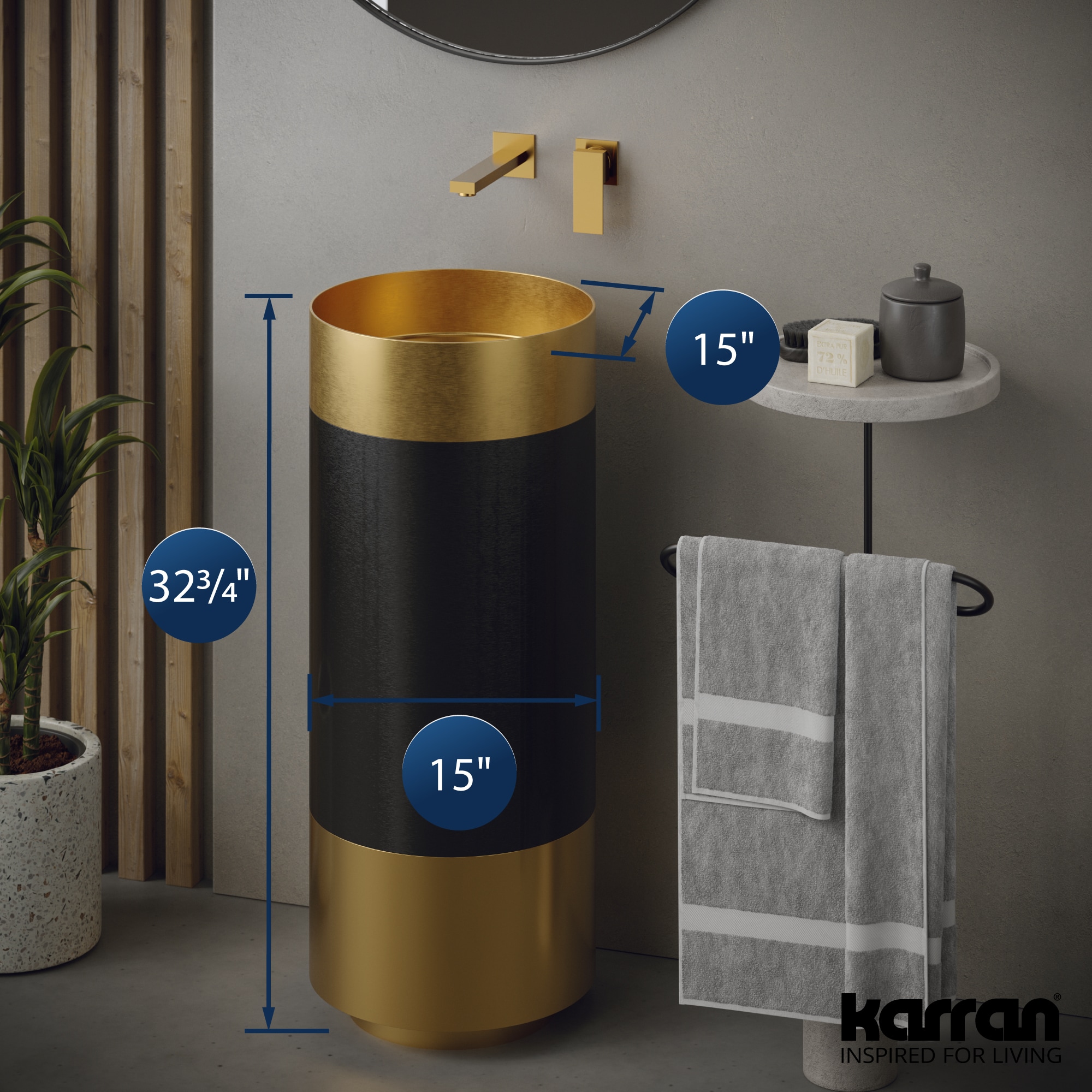 Karran CCP300G Complete-Pedestal-Lavatories - View #4