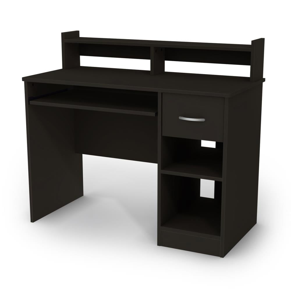 South Shore Furniture 7270076 Axes 42-in Black Modern/Contemporary Computer Desk Hutch Included