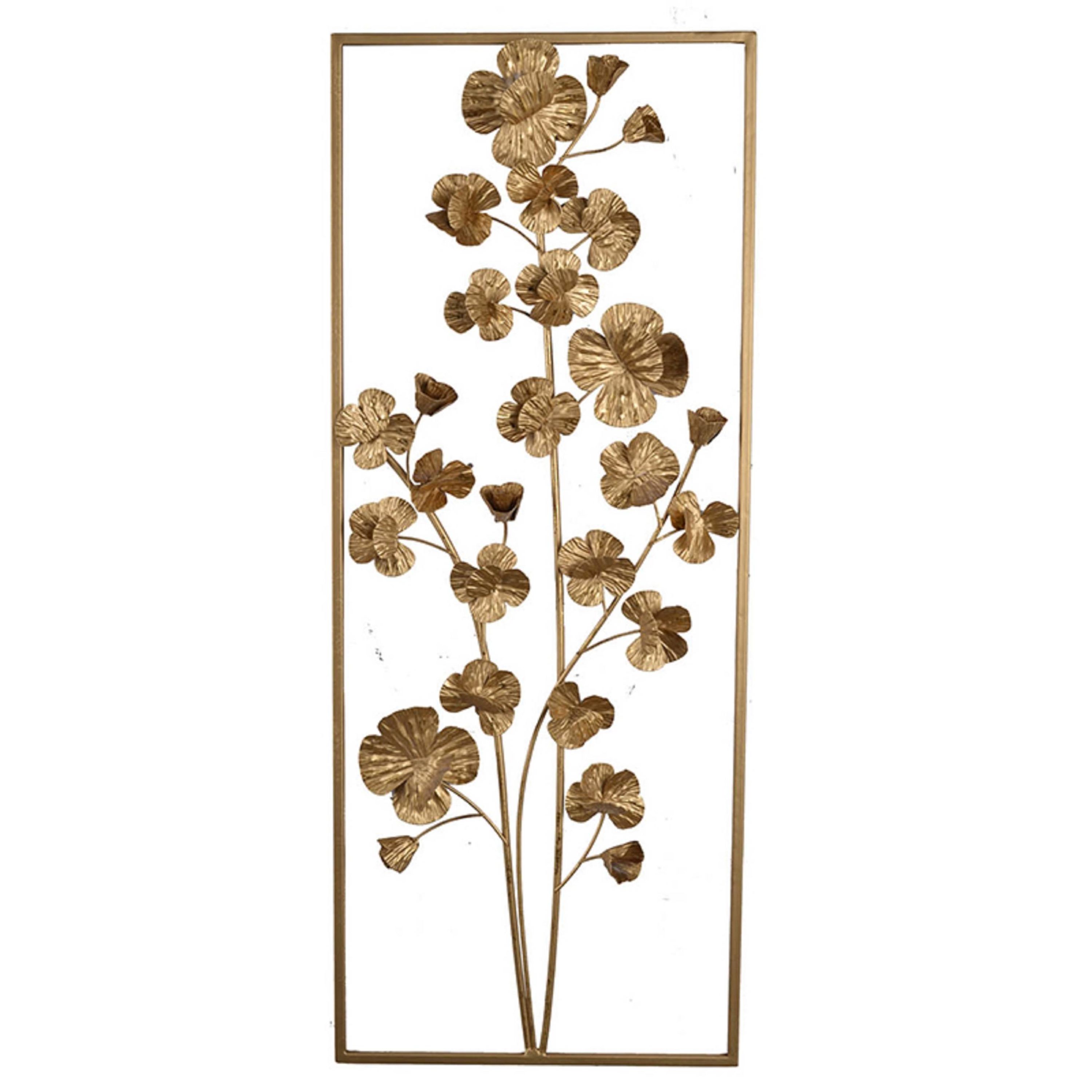 Nearly Natural 35 in. Modern Ginkgo Leaf Metal Wall Art Decor