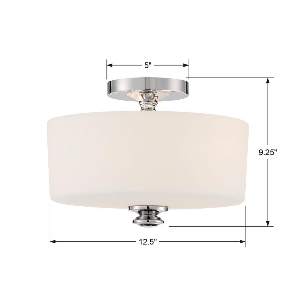 Travis Polished Nickel 2-Light Indoor/Outdoor LED Semi-Flush Mount
