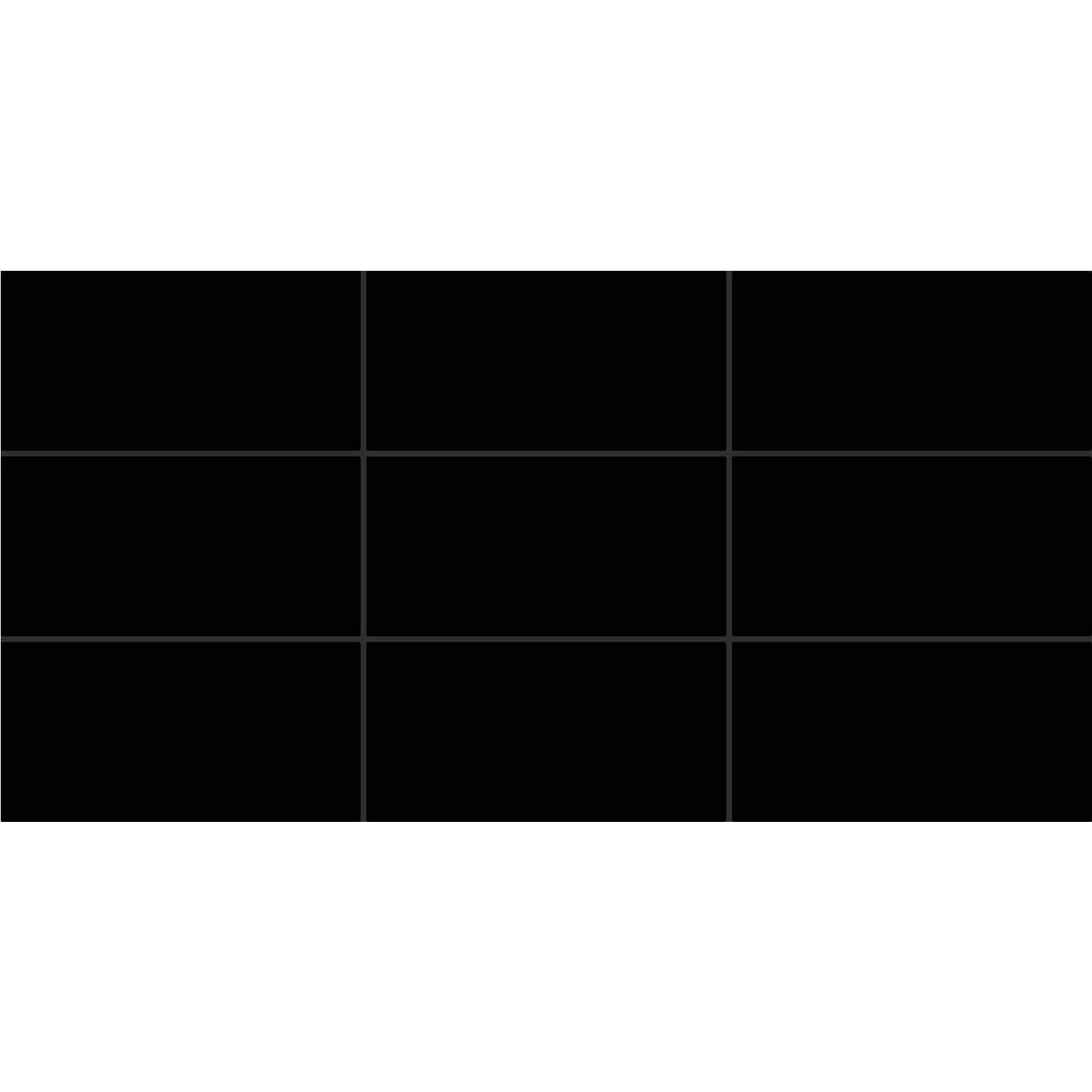 Daltile Core Classic Linear Black 4-in x 8-in Glossy Ceramic Subway Wall Tile ( 10.63-sq ft Carton )