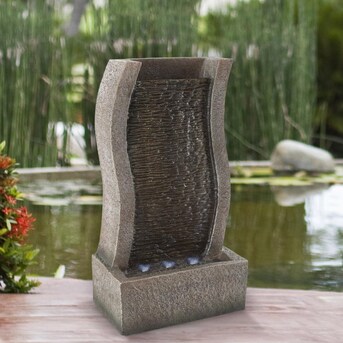 Nature Spring 19-in H Resin Tabletop Fountain Outdoor Fountain Pump ...