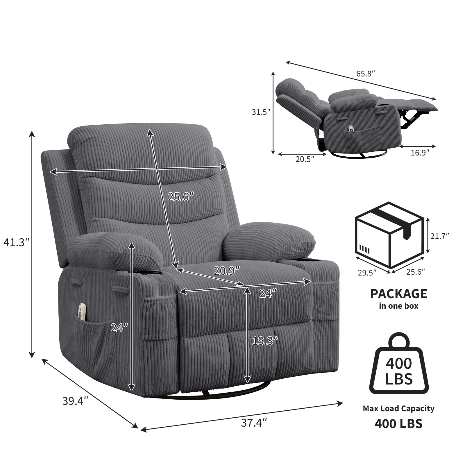 Qeetex SUN-PHK-34BYUEW9 recliners - View #2