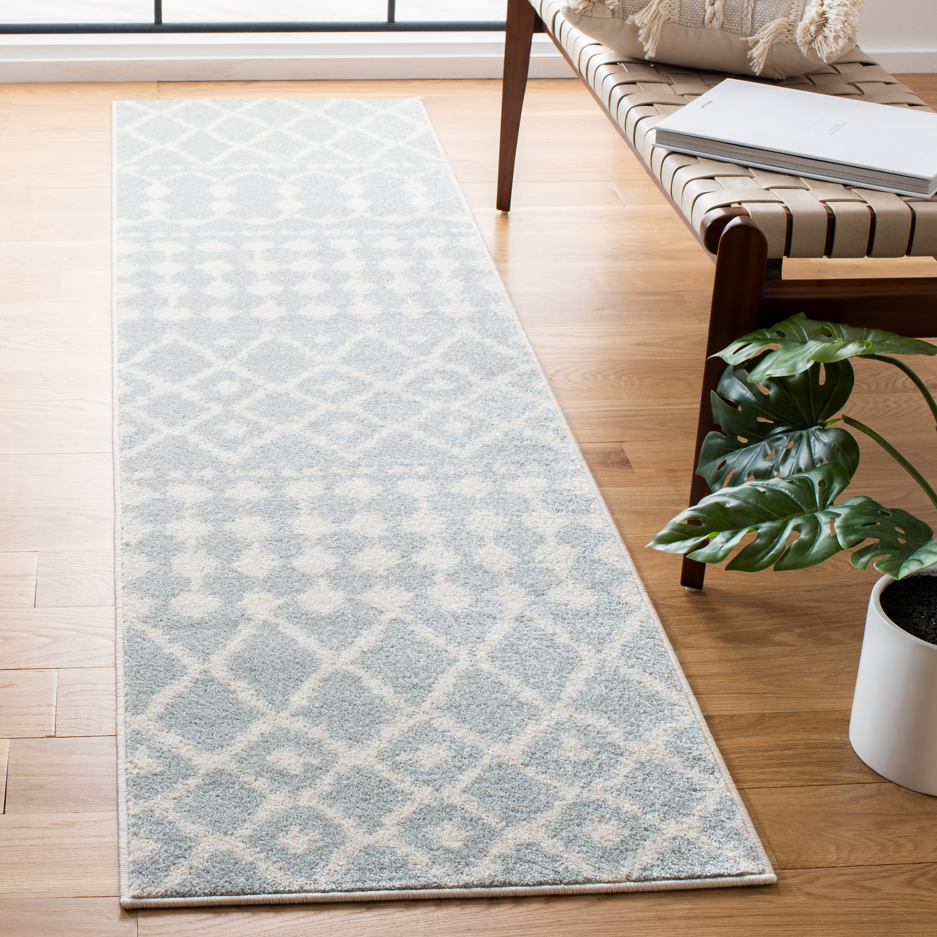 Safavieh Mercer 414E Light Grey/Cream 2 x 8 Runner rug in the Rugs ...