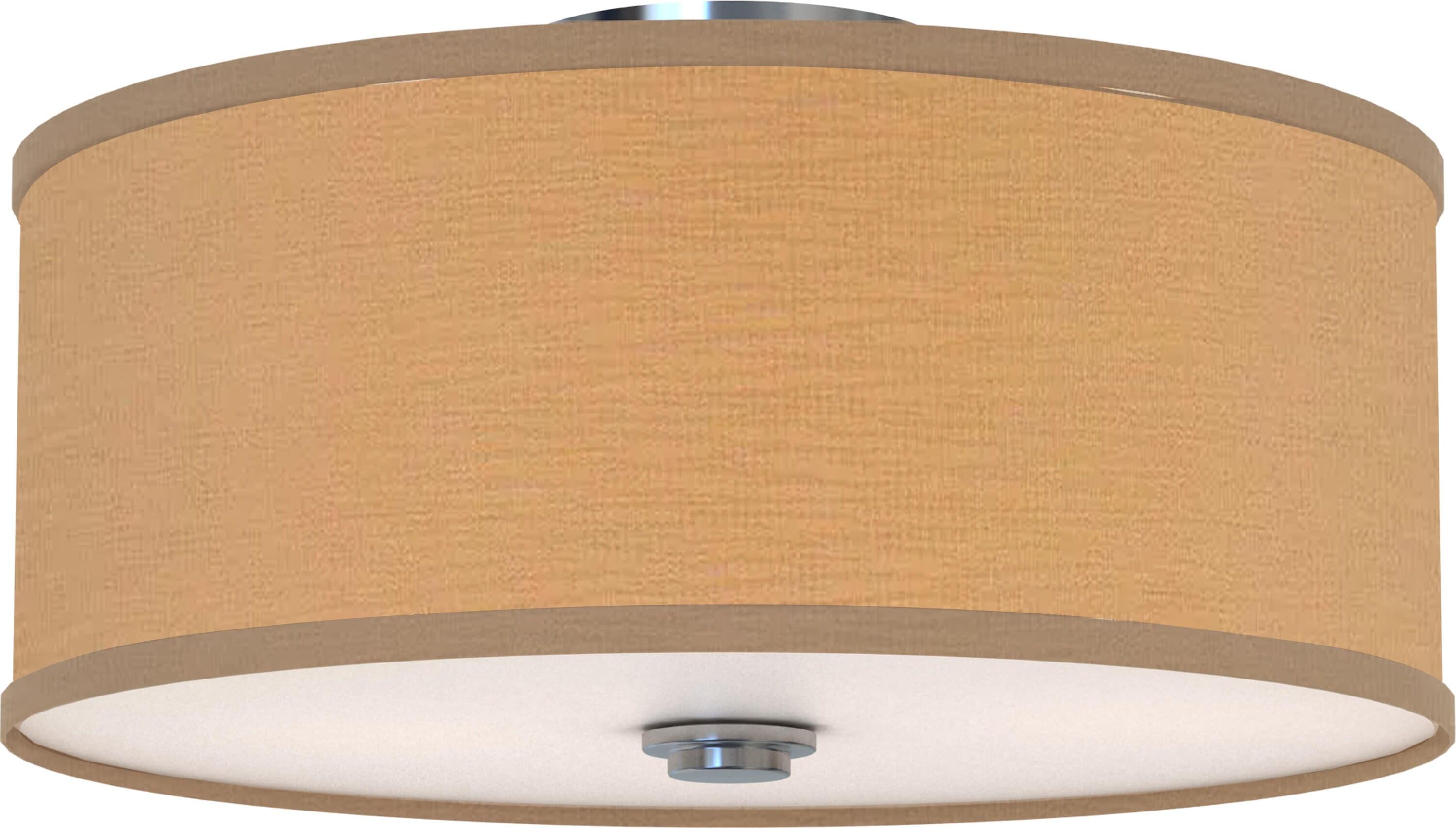 Brushed Nickel Glass Drum LED Ceiling Fixture