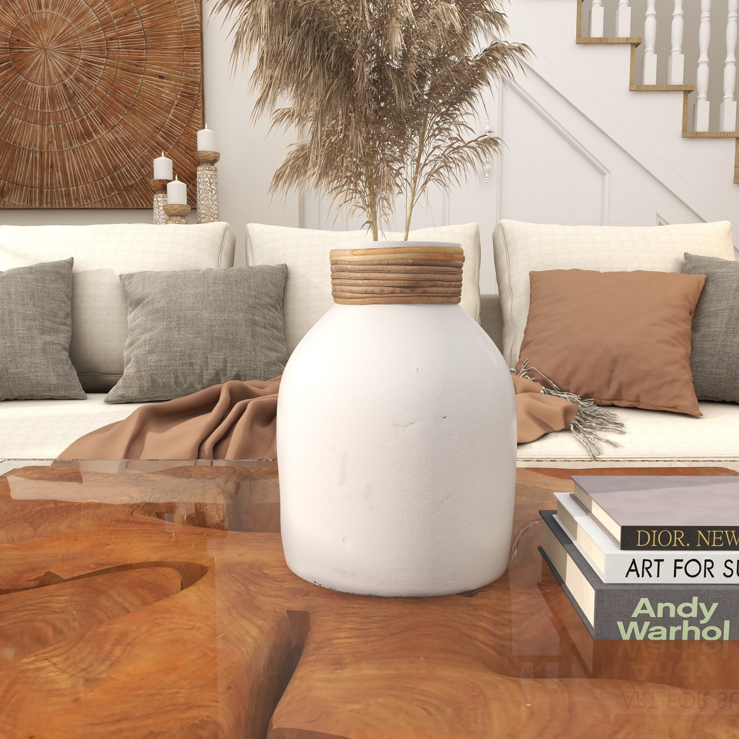 Grayson Lane 820824 White Ceramic Modern Vase