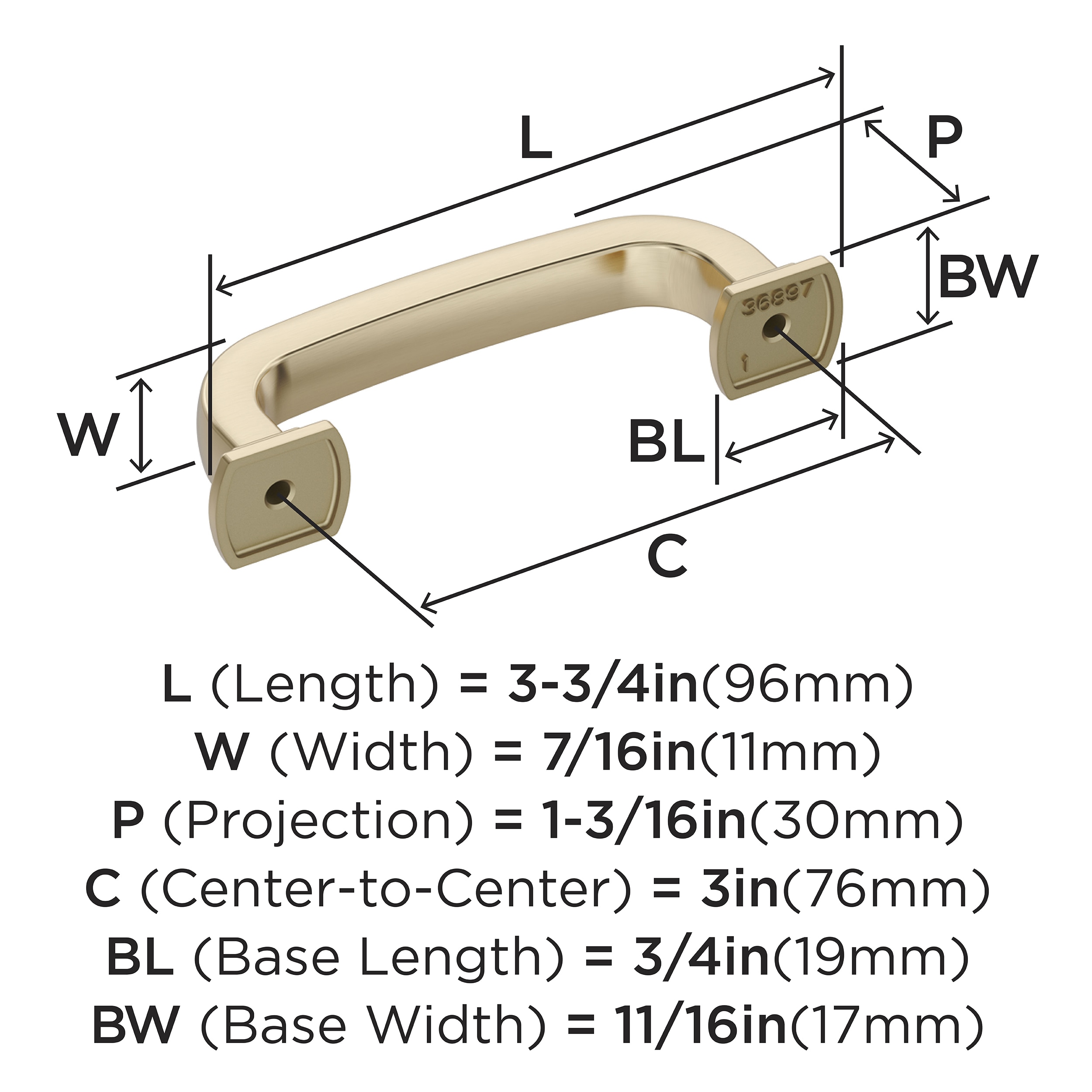 Amerock BP36897BBZ Cabinet-Pulls - View #4