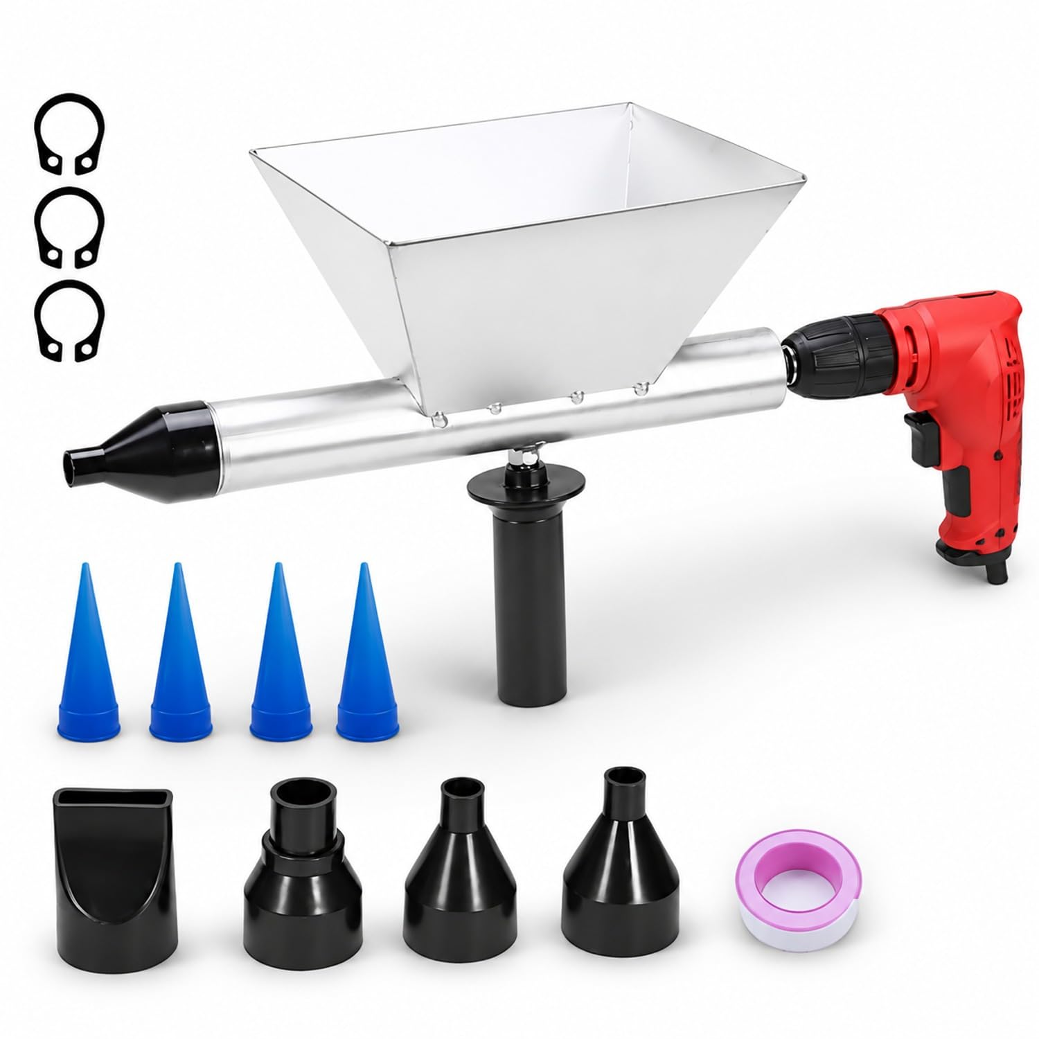 DYRCJ Electric Mortar Grout Gun Portable Cement Pointing Caulking Tool with Four Nozzles for Walls Bricks Floors No Electric Drill Needed #LDY0826Y0027