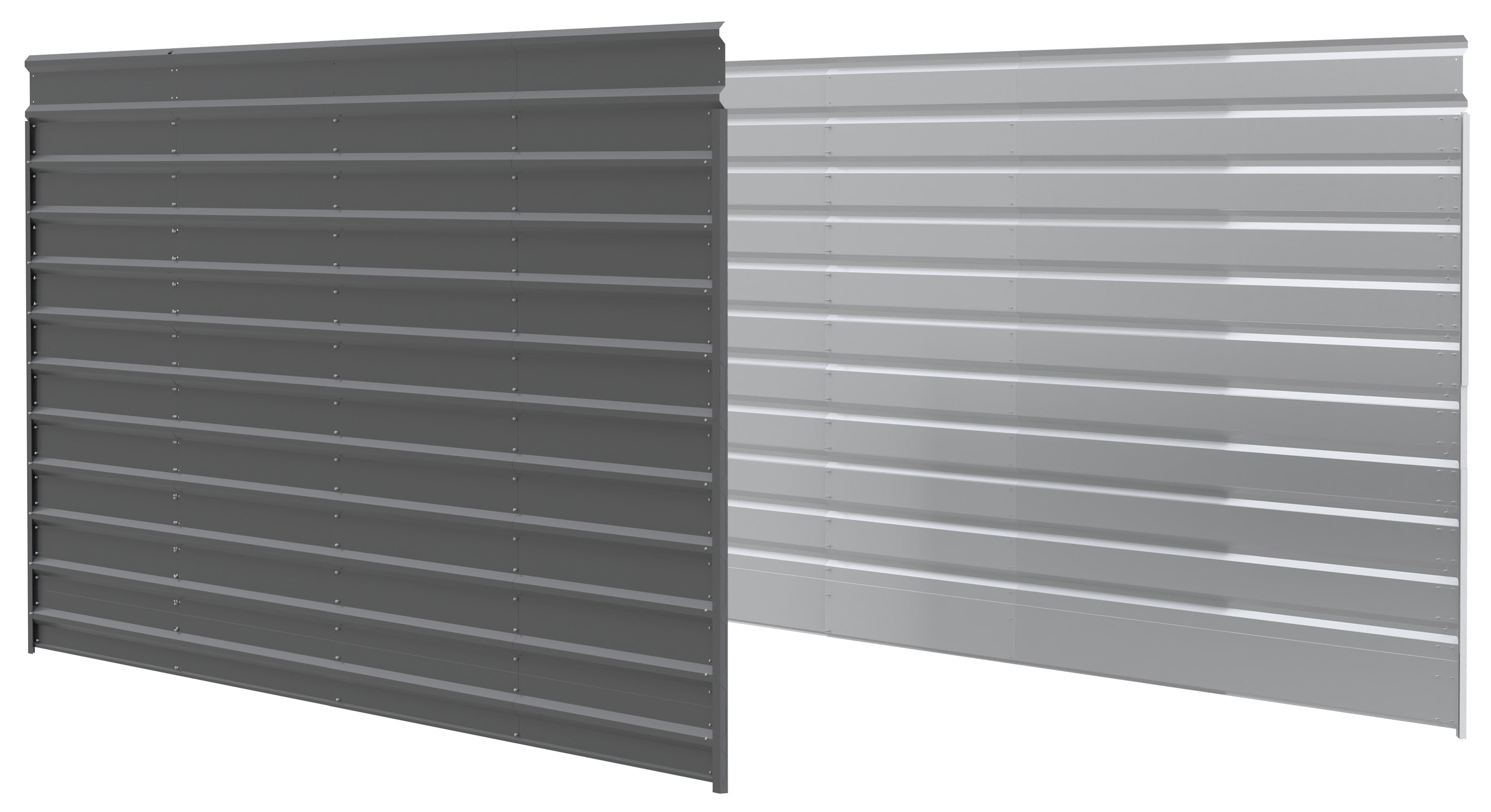 Arrow ECL2009CCX2 0.1-ft W x 20-ft L x 9-ft H Charcoal 2 Side Walls Kit Enclosure for Metal Carport with Metal Roof