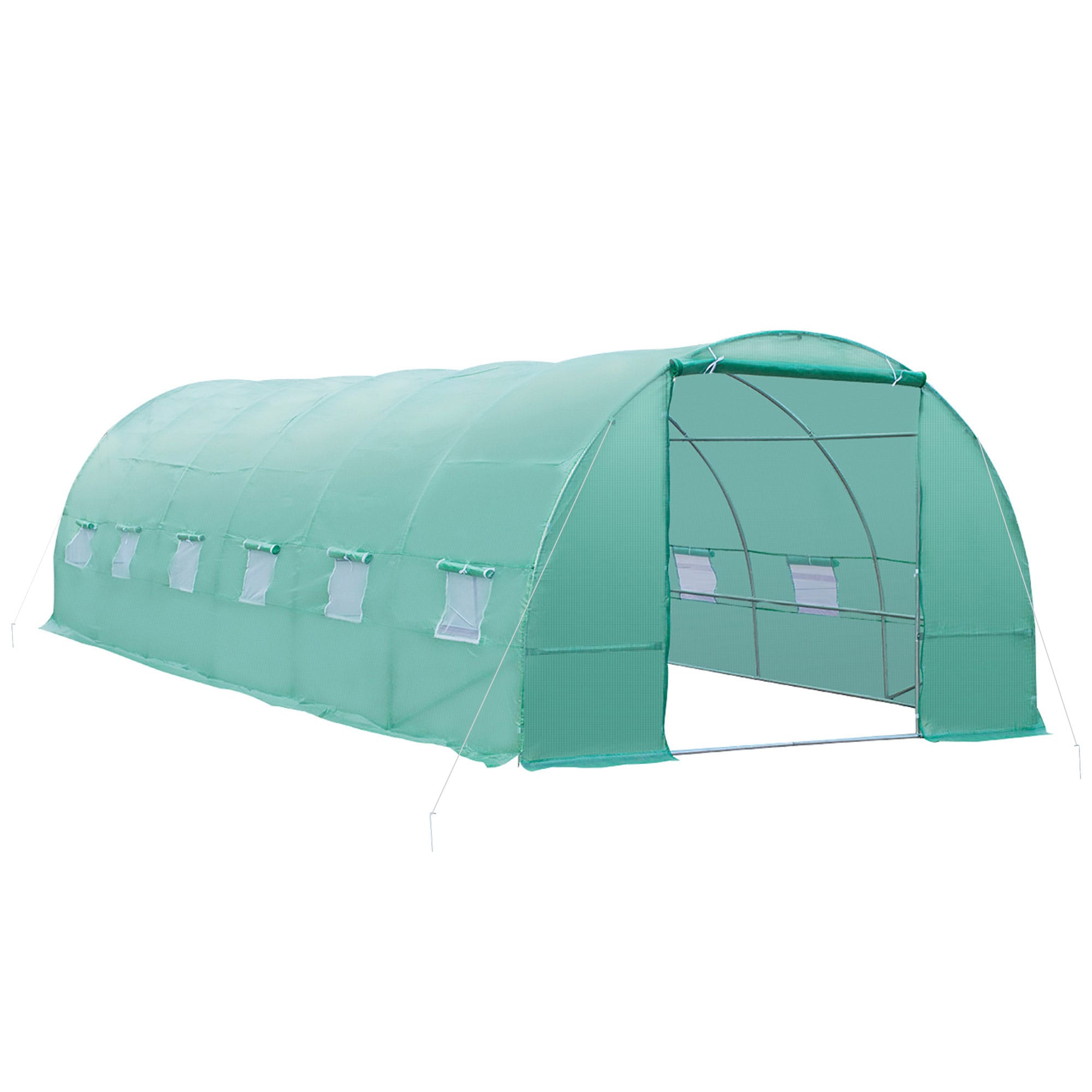 Outsunny 845-019 26-ft L x 10-ft W x 7-ft H Green Greenhouse