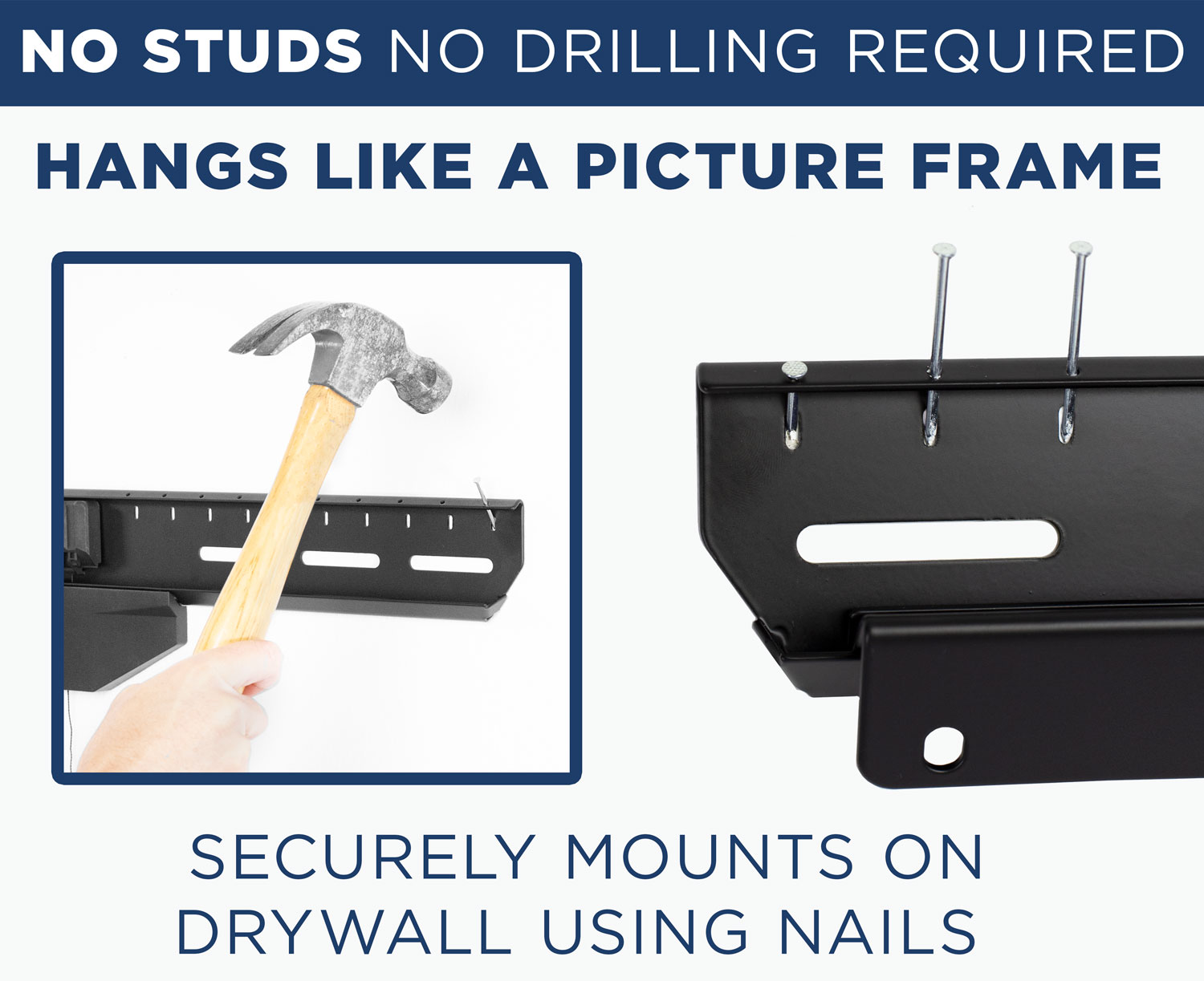 Mount-It! No Stud TV Wall Mount, Low-Profile Tilting Hanger Mount for No Drill Dry Wall Installation