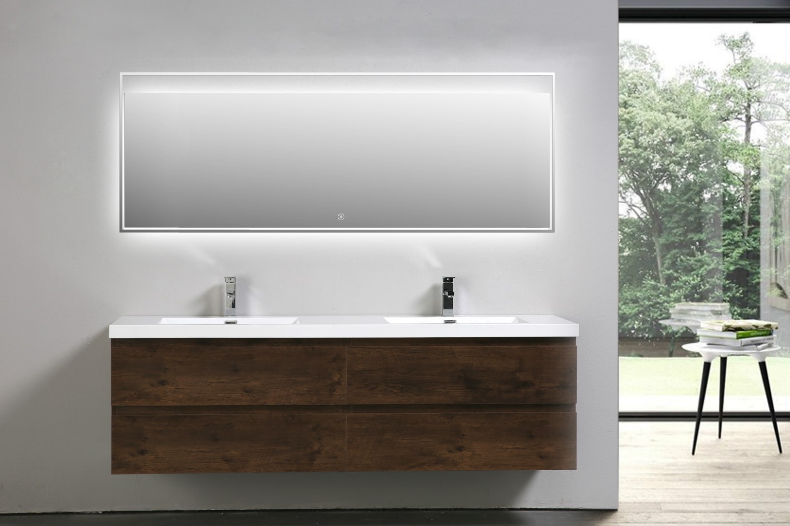 Noble 36 Wall-Mount Vanity with Reinforced Acrylic Sink (Right Drawer)