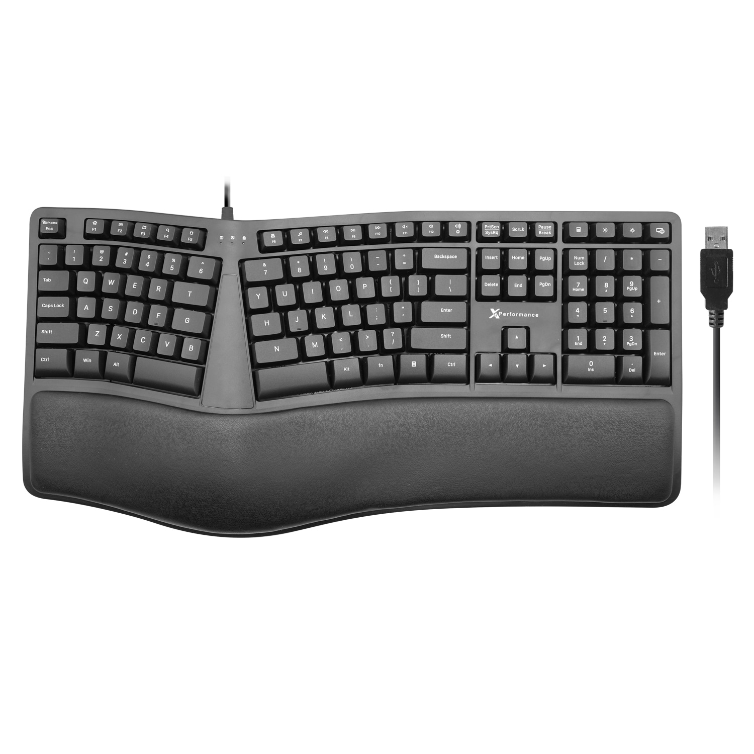 詰替え X9 Performance Split Ergonomic Keyboard with Wrist Rest Type  Comfortably Longer Wired Ergonomic Keyboard for Laptop with Cushion%カンマ%  110 Key