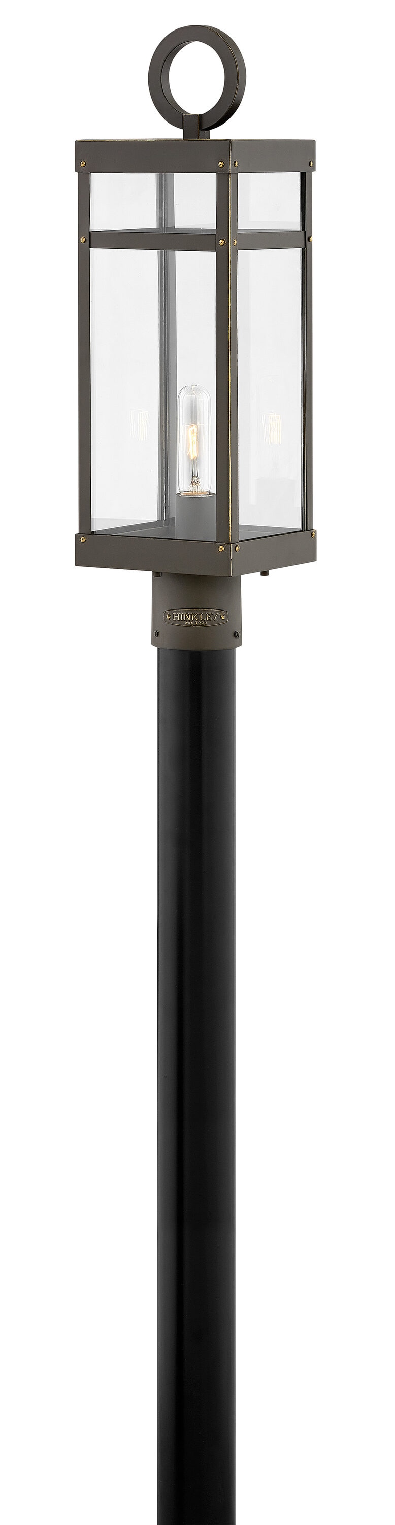 Oil Rubbed Bronze LED Outdoor Post Lantern with Clear Glass