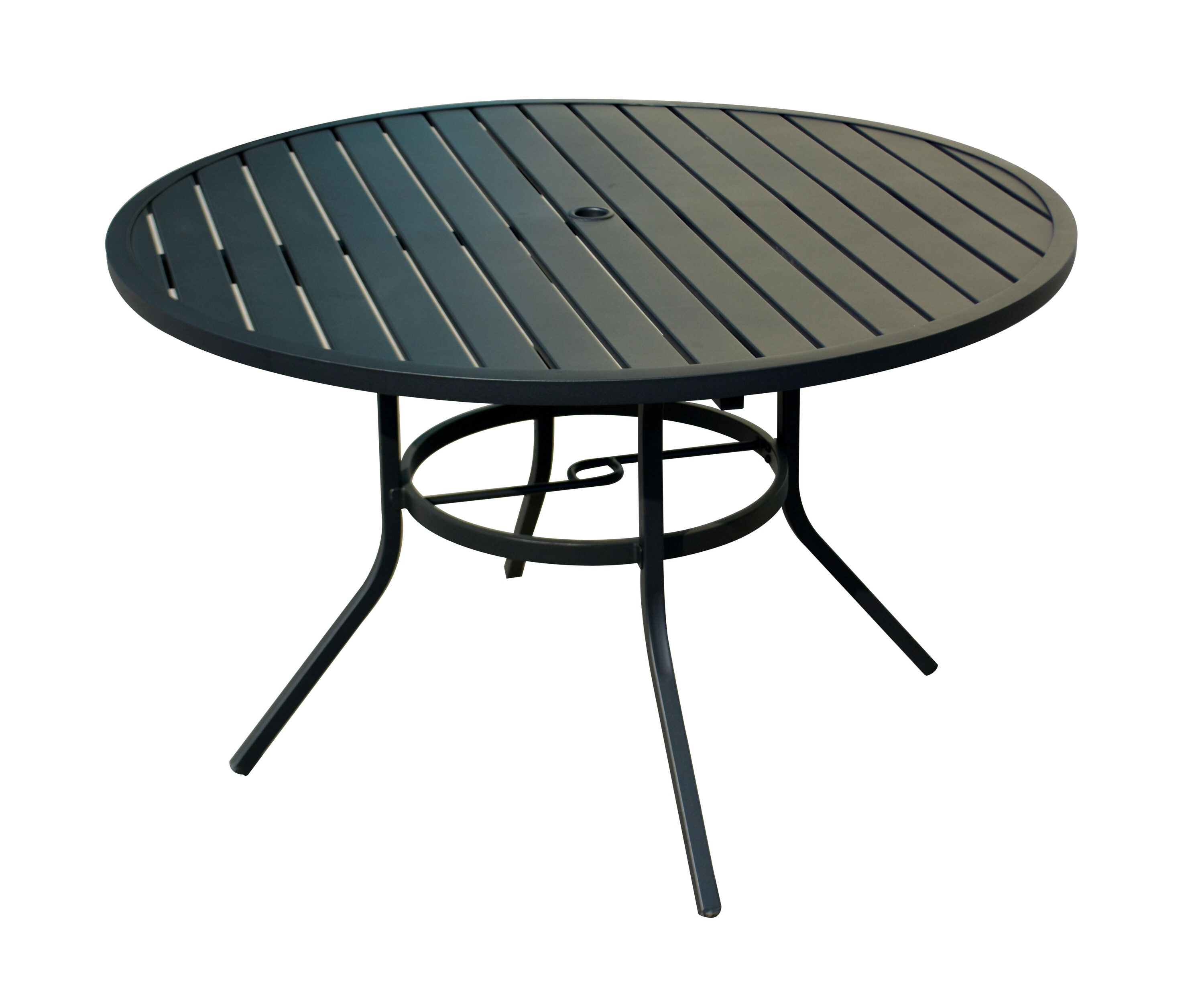 Pelham bay Round Outdoor Dining Table 48-in W x 48-in L with Umbrella Hole | - Style Selections TB-18S129X