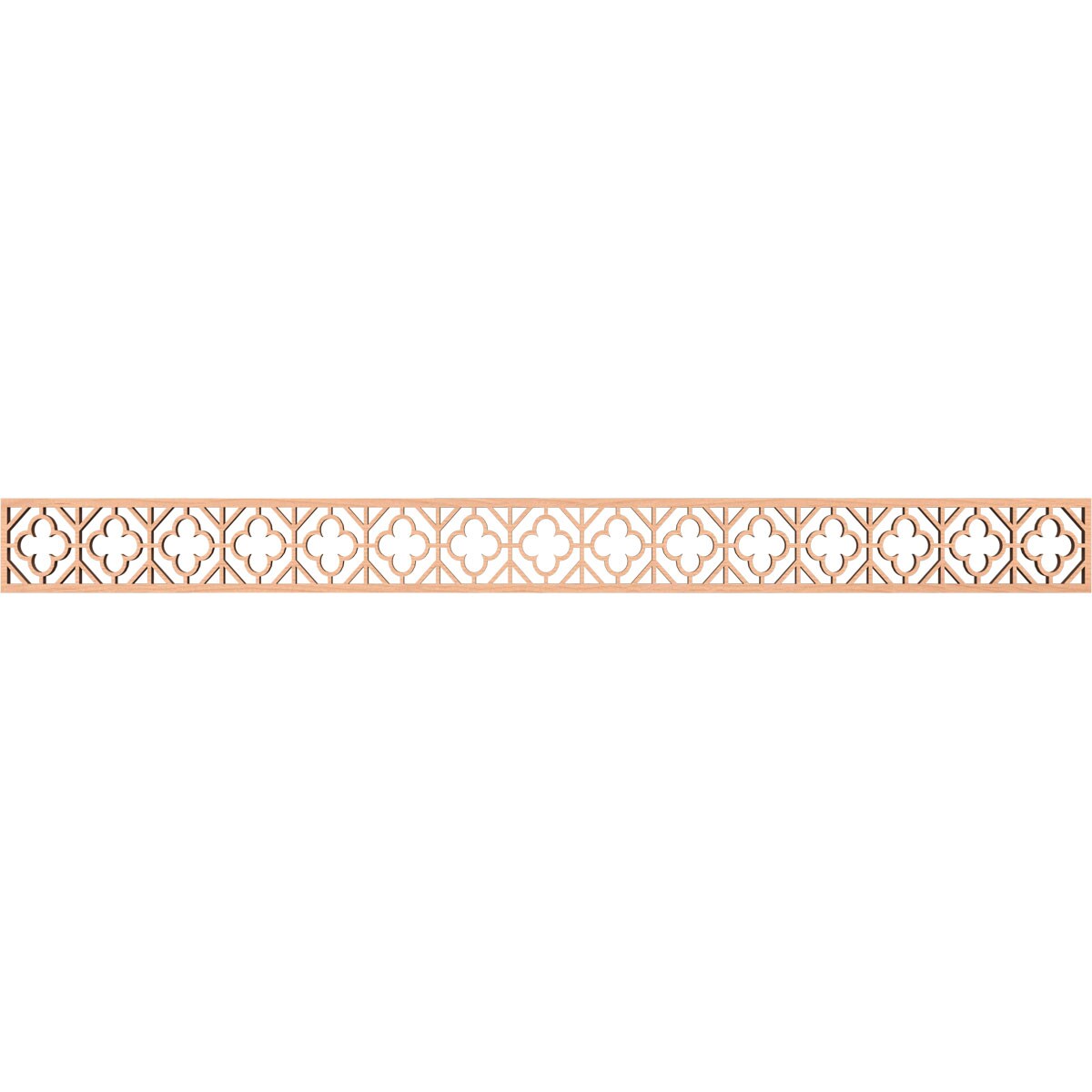 Ekena Millwork MLDB04X46HAZAL Hazelton Fretwork Flat Trim 4-in x 3.87-ft Alder Brown Unfinished 2155771 Pierced Wall Panel Moulding