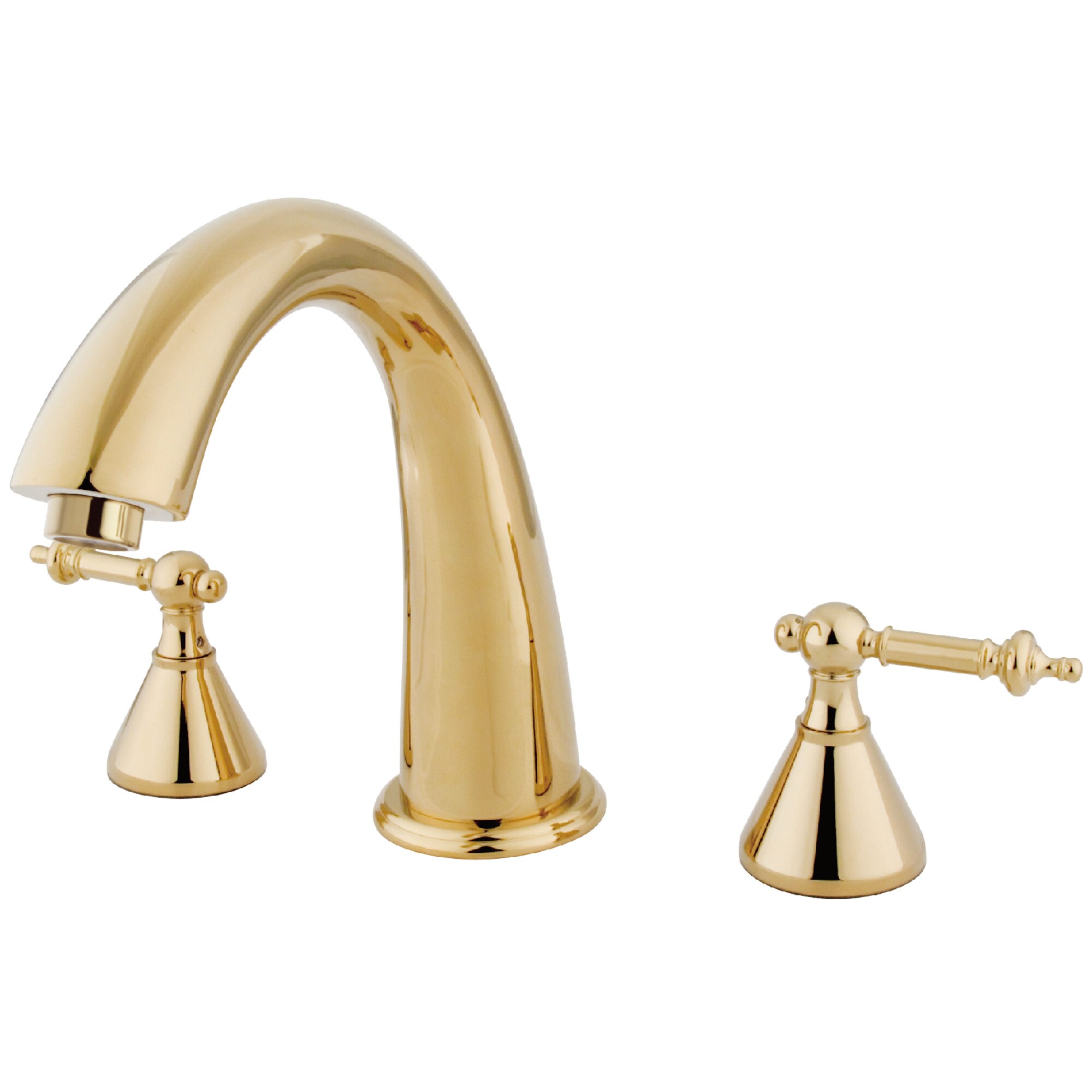 Kingston Brass WLKS2362TL Roman Polished brass 2-handle Deck-mount Roman High-arc Bathtub Faucet ( Valve Included )