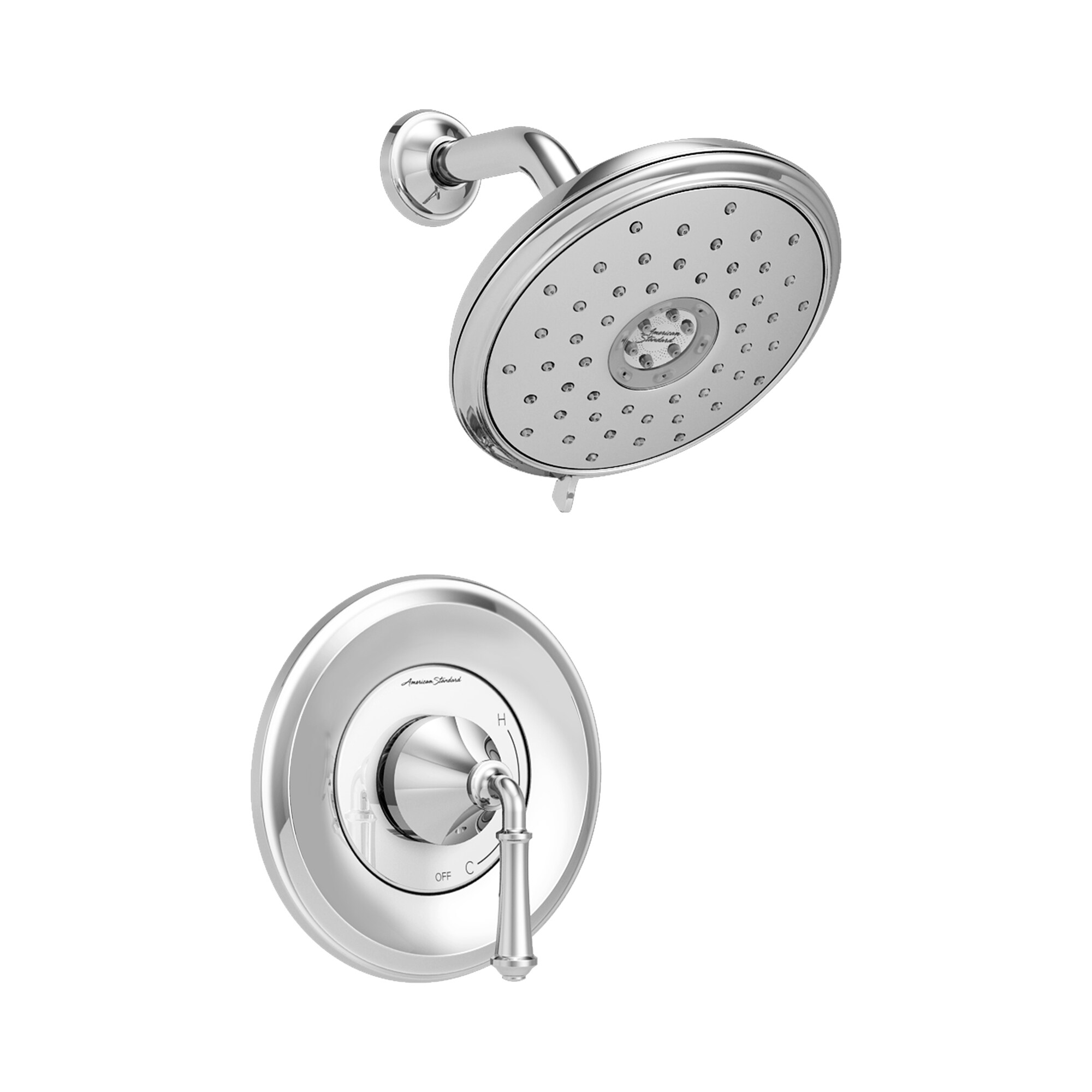 American Standard TU052507.002 Delancey Polished Chrome 1-handle Single function 7.25-Inches Round Shower Faucet