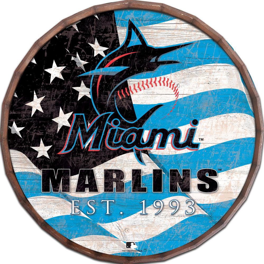 Fan Creations Miami Marlins On Wood Print