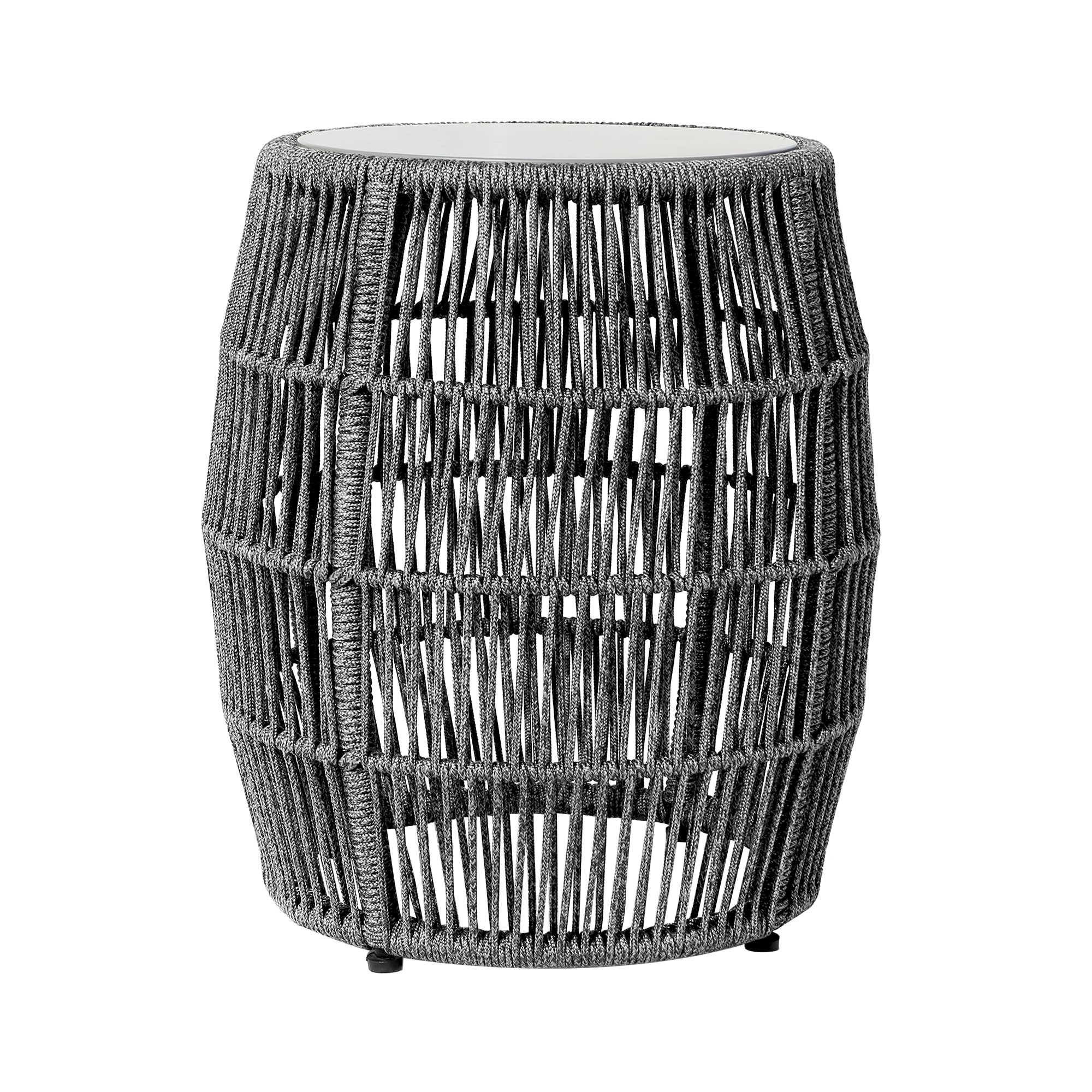 Armen Living 840254335998 Emory Round Outdoor End Table 19-in W x 19-in L