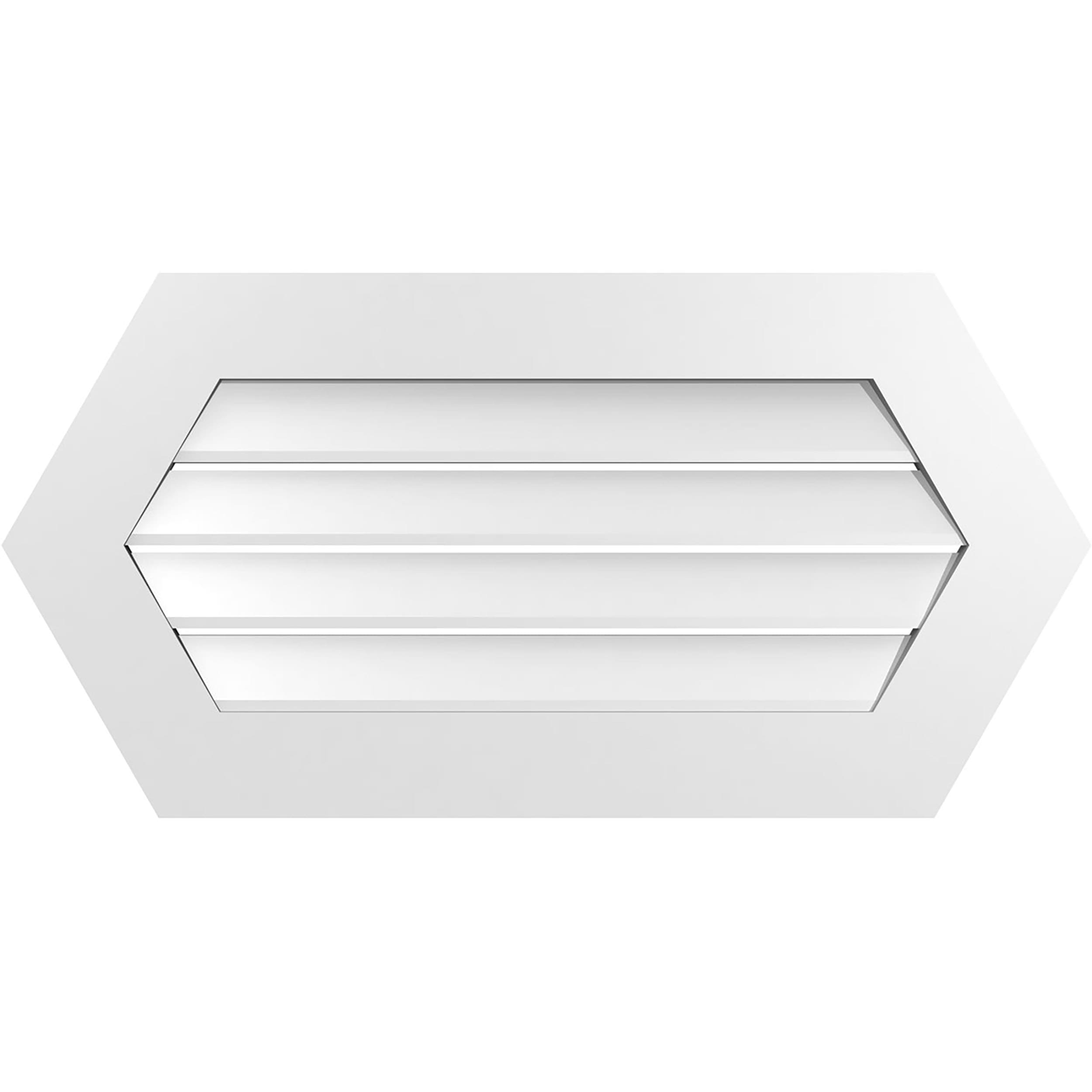 Ekena Millwork GVPHP36X1801SF 36-Inches x 18-Inches Off-white Peaked PVC Gable Louver Vent