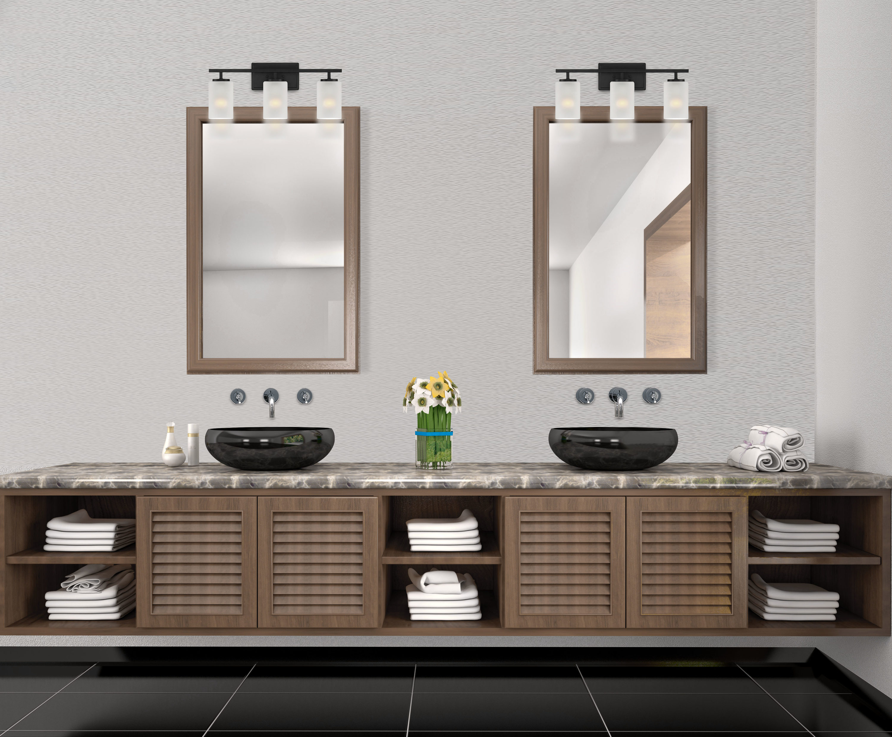 Matte Black 21" Modern Bathroom Vanity Light