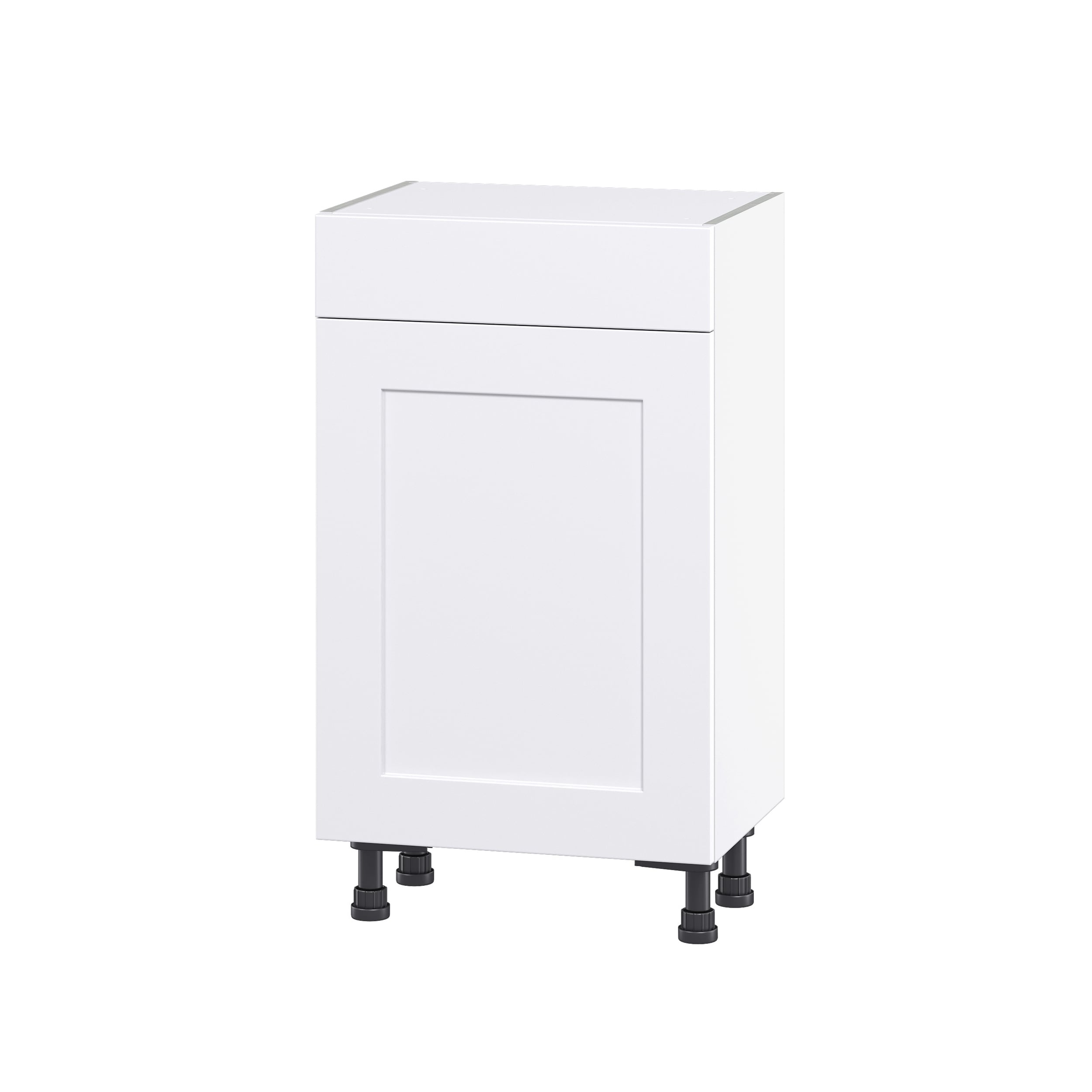 Hugo&Borg DSB1814(L/R)-JO Jolie 18-in W x 34.5-in H x 14-in D Warm White Base Fully assembled Cabinet (Flat Panel Shaker)