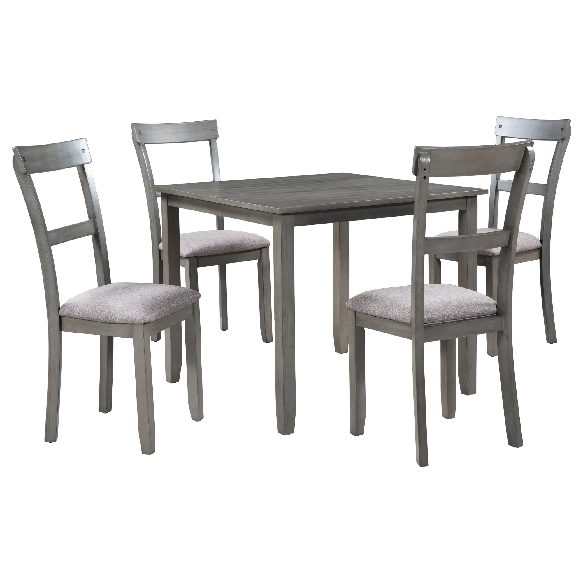 Qualler ZHDTM036E Gray Contemporary/Modern Dining Room Set with Square Table ( Seats 4 )