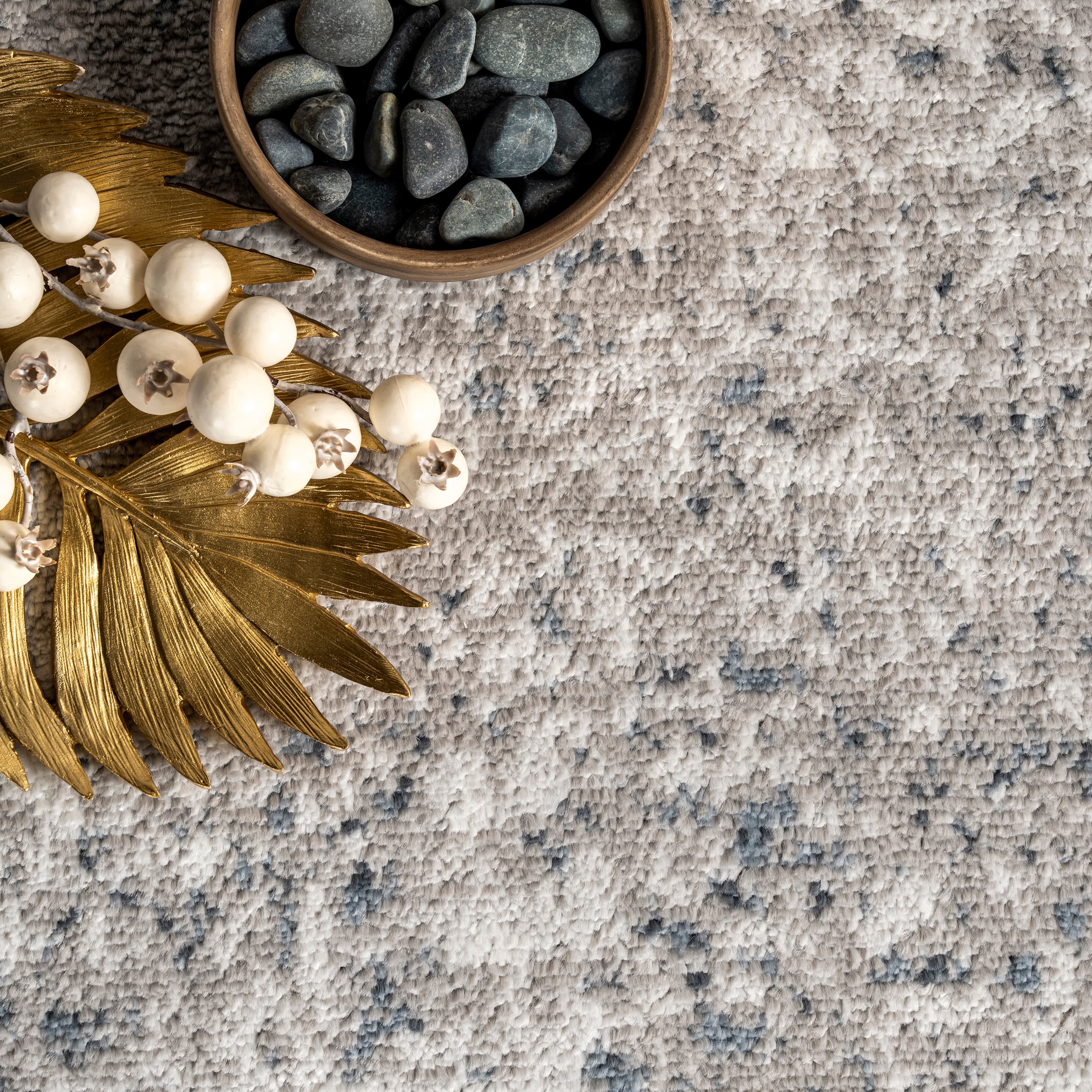 Zoe Faded Blue and Gray Abstract Area Rug