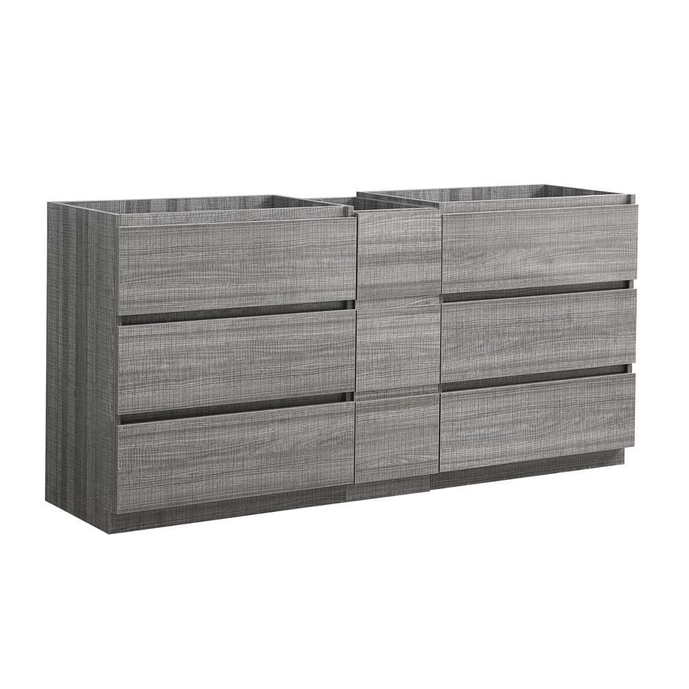 Fresca FCB93-301230HA-D Lazzaro 72-in Ash Gray - 3 PCS Bathroom Vanity Base Cabinet without Top