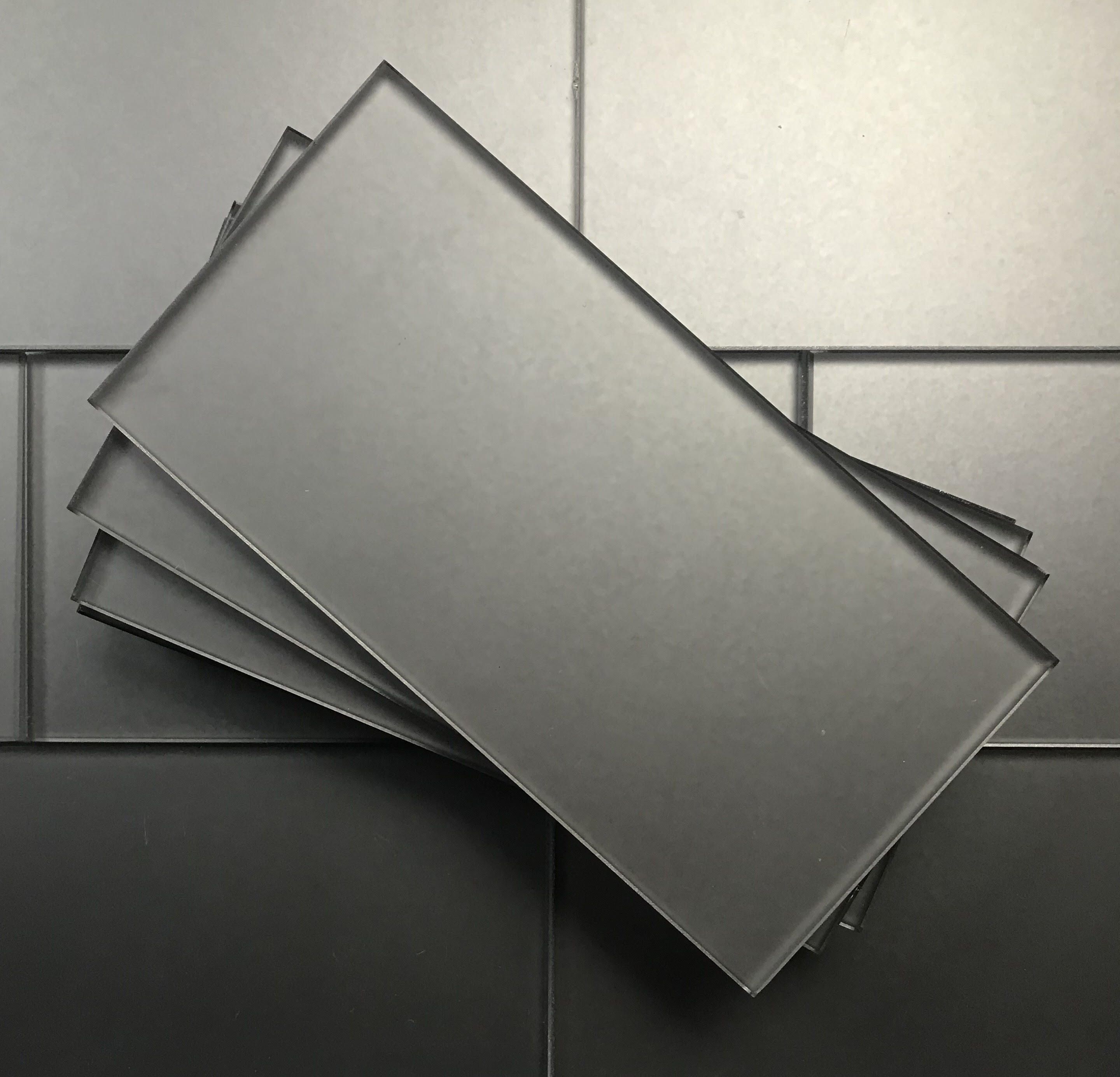 Abolos LWSLAN0101-SW Forever Gray 3-in x 6-in Matte Glass Subway Standard Wall Tile ( 14-sq ft Carton )