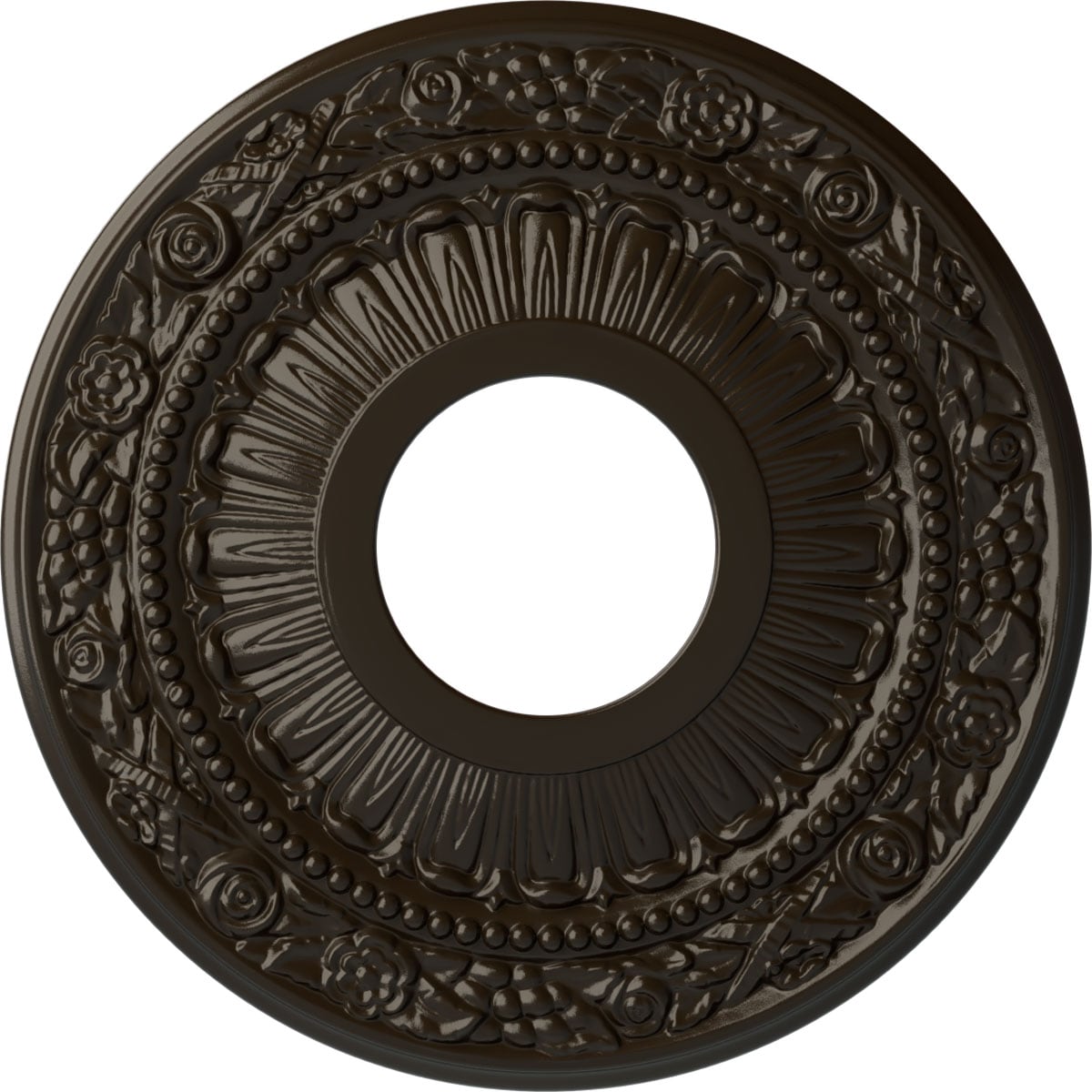 Ekena Millwork CM12NASHF Nadia 12.125-in W x 12.125-in L Painted Stone Hearth Polyurethane Whole Ceiling Medallion