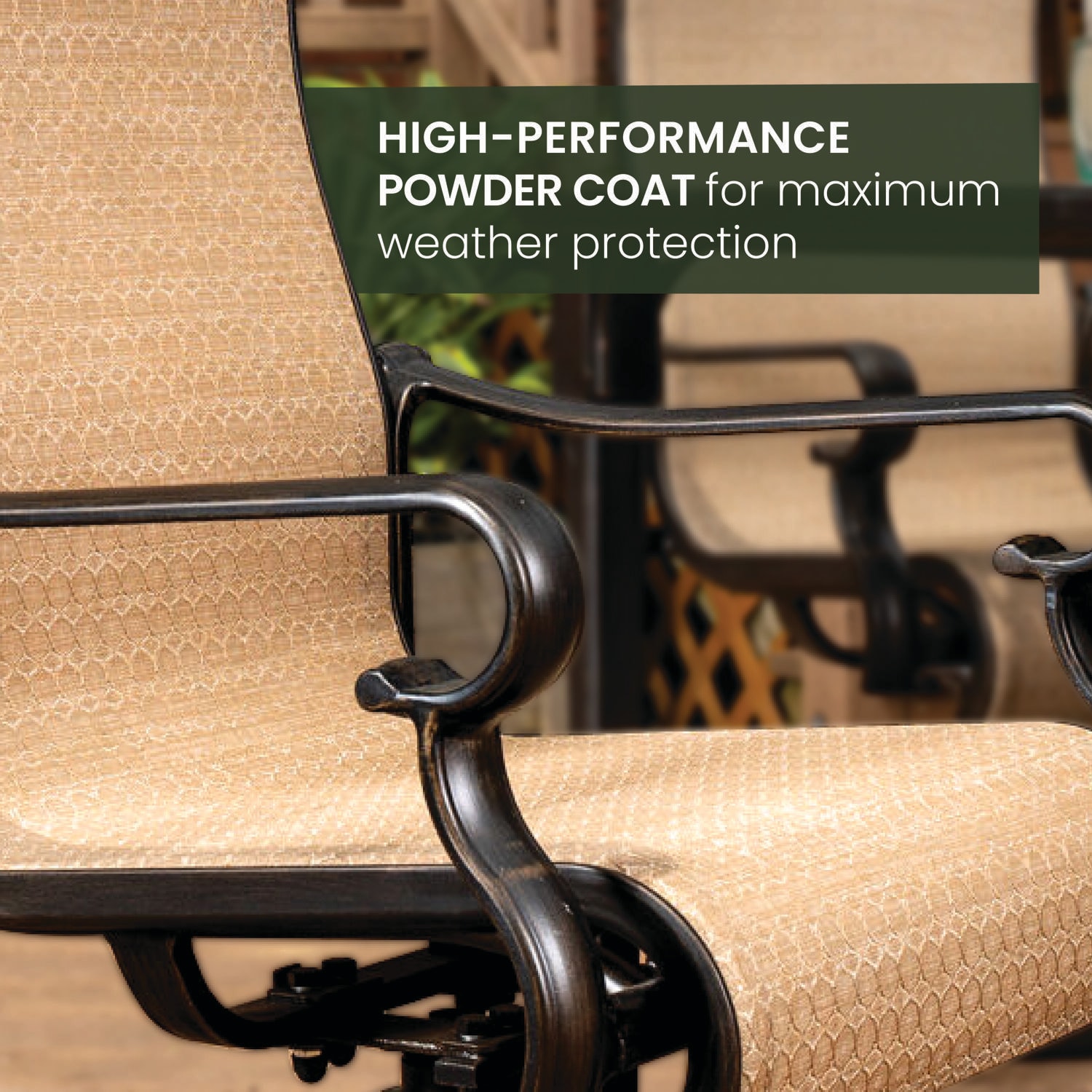 Brigantine 7-Piece Tan Aluminum Patio Dining Set with Swivel Chairs