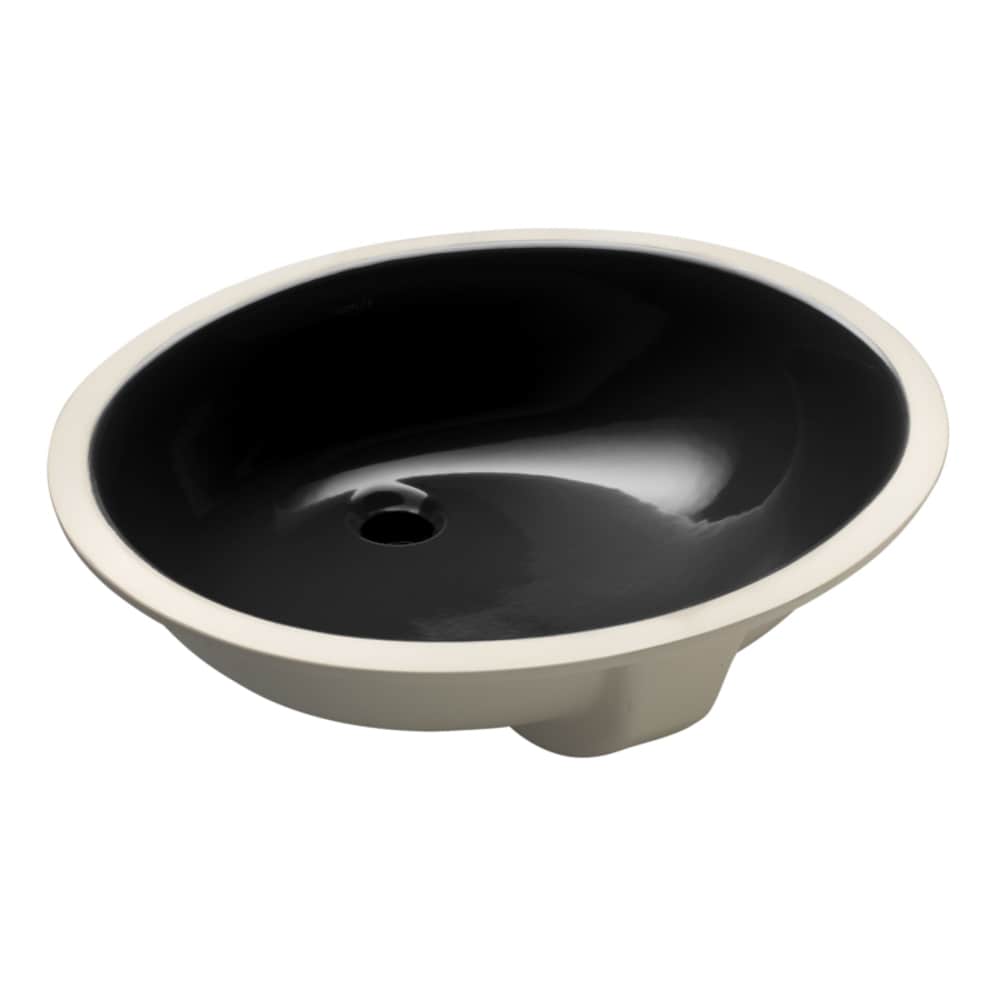 KOHLER 2211-7 Caxton Vitreous China 17.25-in Undermount Oval Traditional Black Bathroom Sink