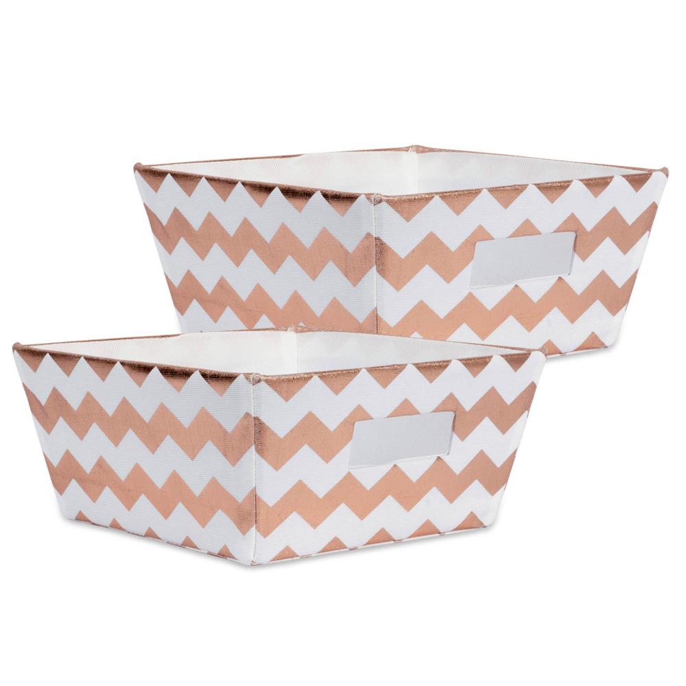 DII CAMZ37968 2-Pack 11-in W x 5-in H x 11-in D Copper Polyester Collapsible Bin