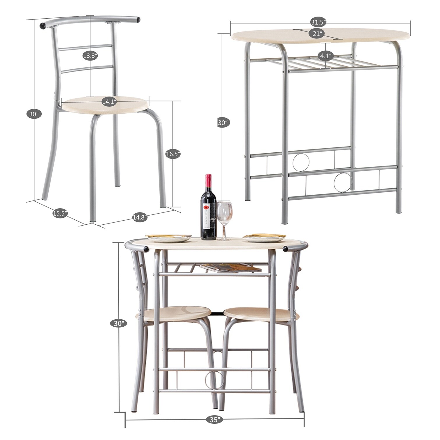 BBabe FO17RHVR99LW Dining-Sets - View #3