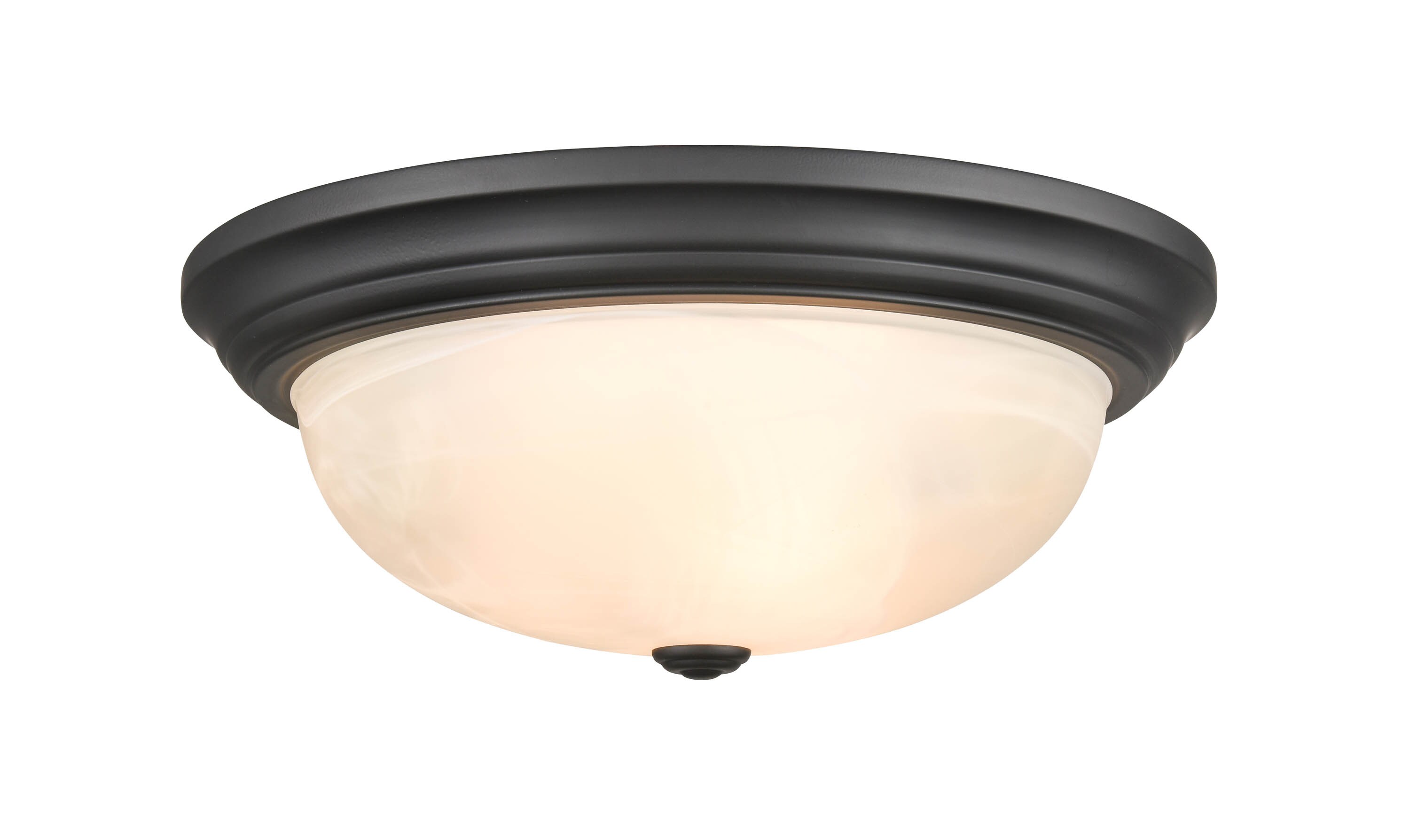 Matte Black Glass 15" Indoor/Outdoor Flush Mount Light