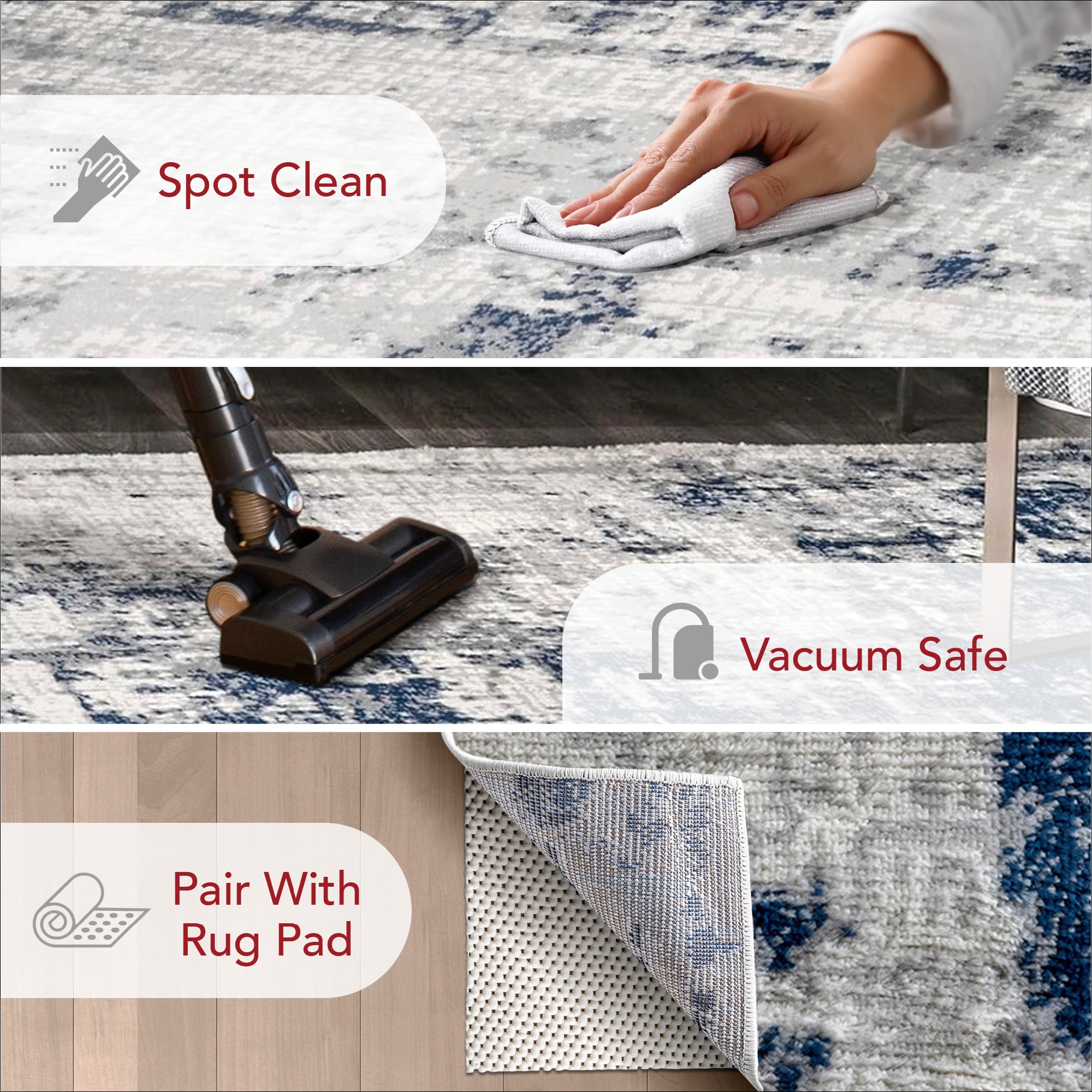 Madalynn Abstract Blue Synthetic 4' x 6' Area Rug