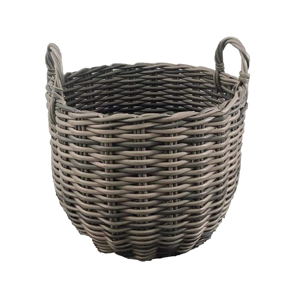 4 pieces Home Basics 20 Liter Plastic Basket With Handles, Grey - Baskets -  at 