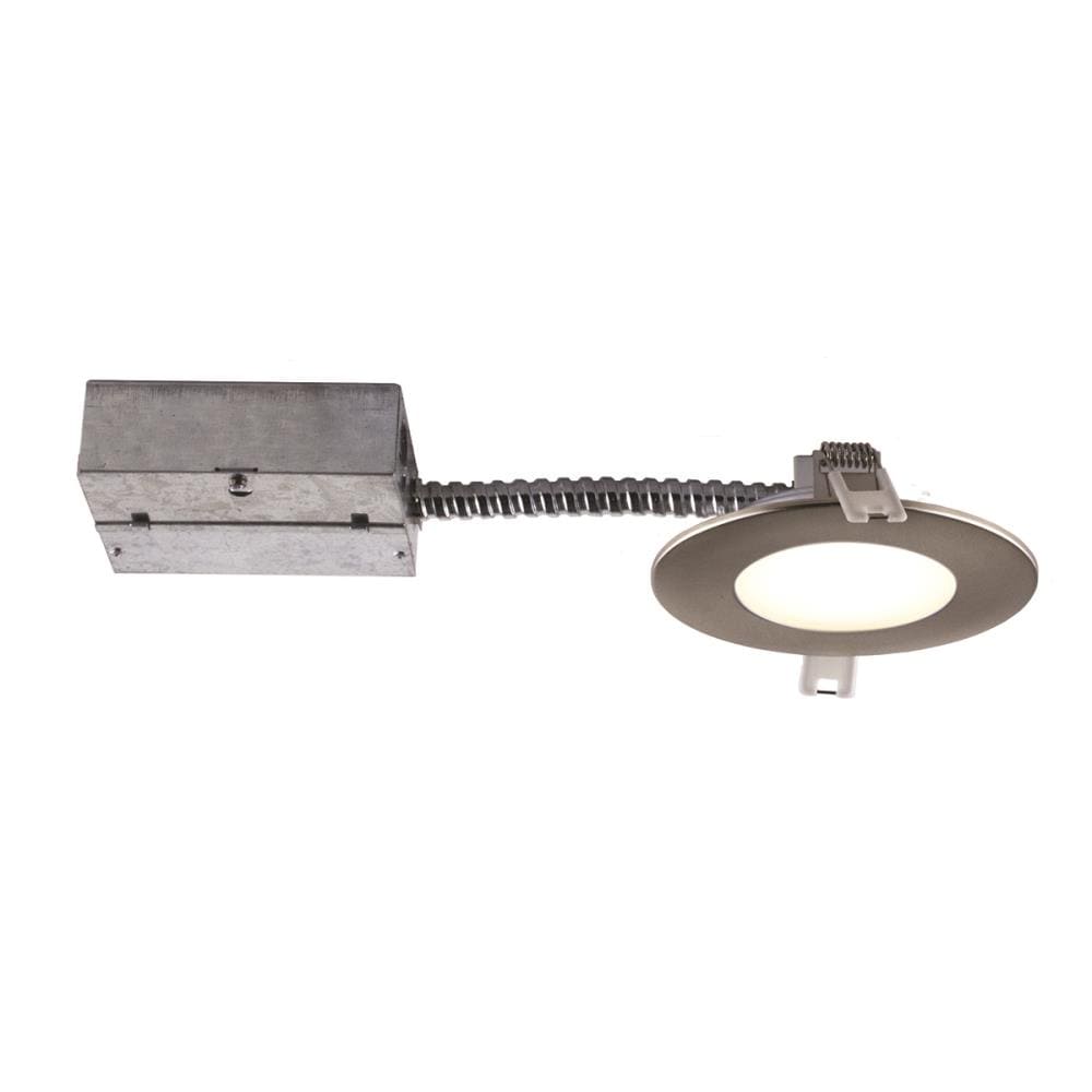 BAZZ SLMR4TNWFB Mood 4-1/4-in LED Remodel or new construction Stainless Steel Airtight IC Shower Recessed Light Kit