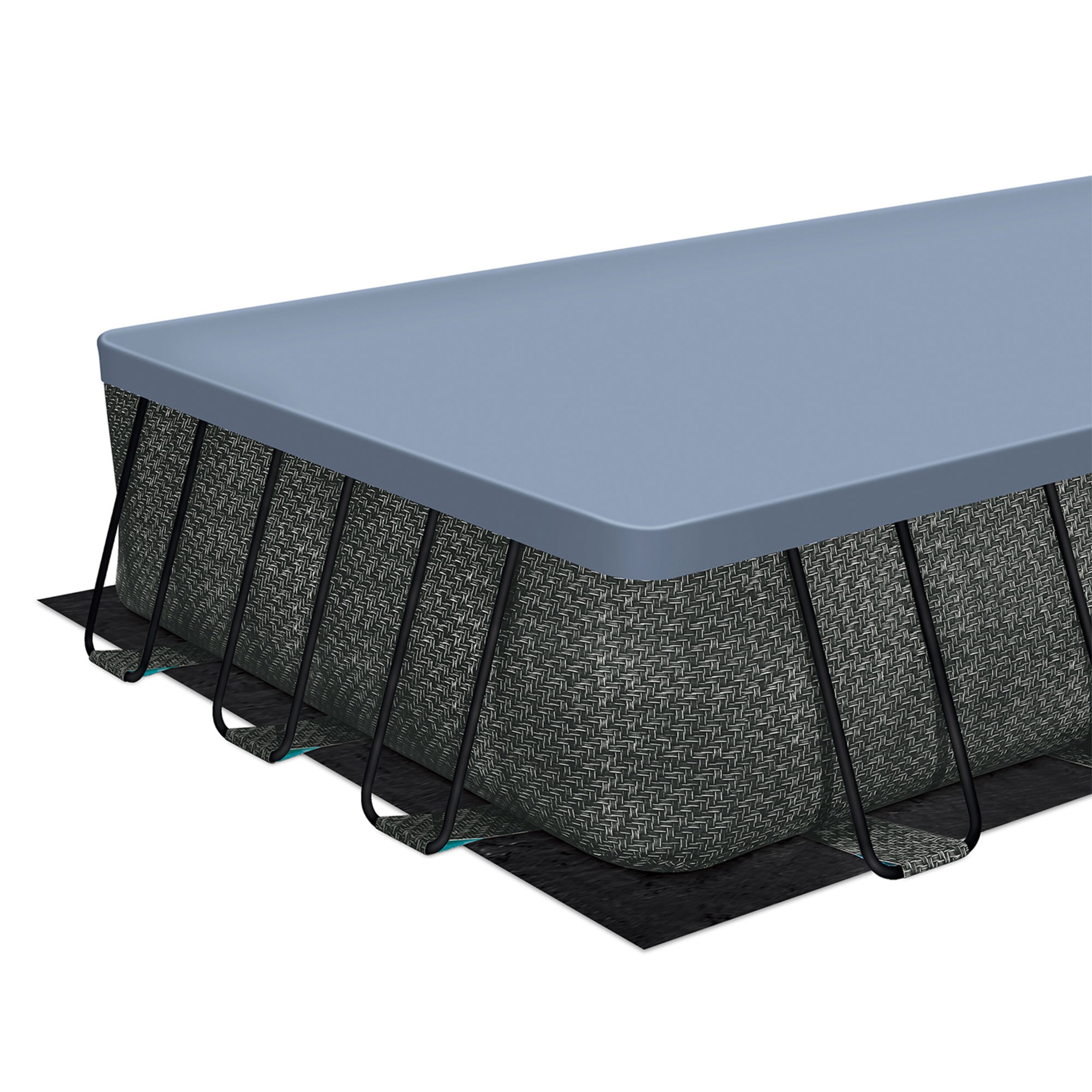 Funsicle 24-Foot Gray Rectangular Above Ground Pool with Filter and Ladder